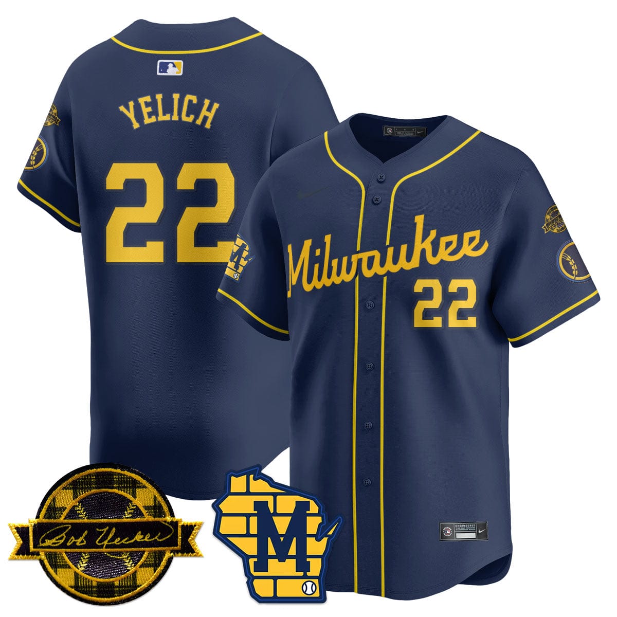 Milwaukee Brewers 2025 Limited Jersey - Bob Uecker Patch - All Stitched - Image 30