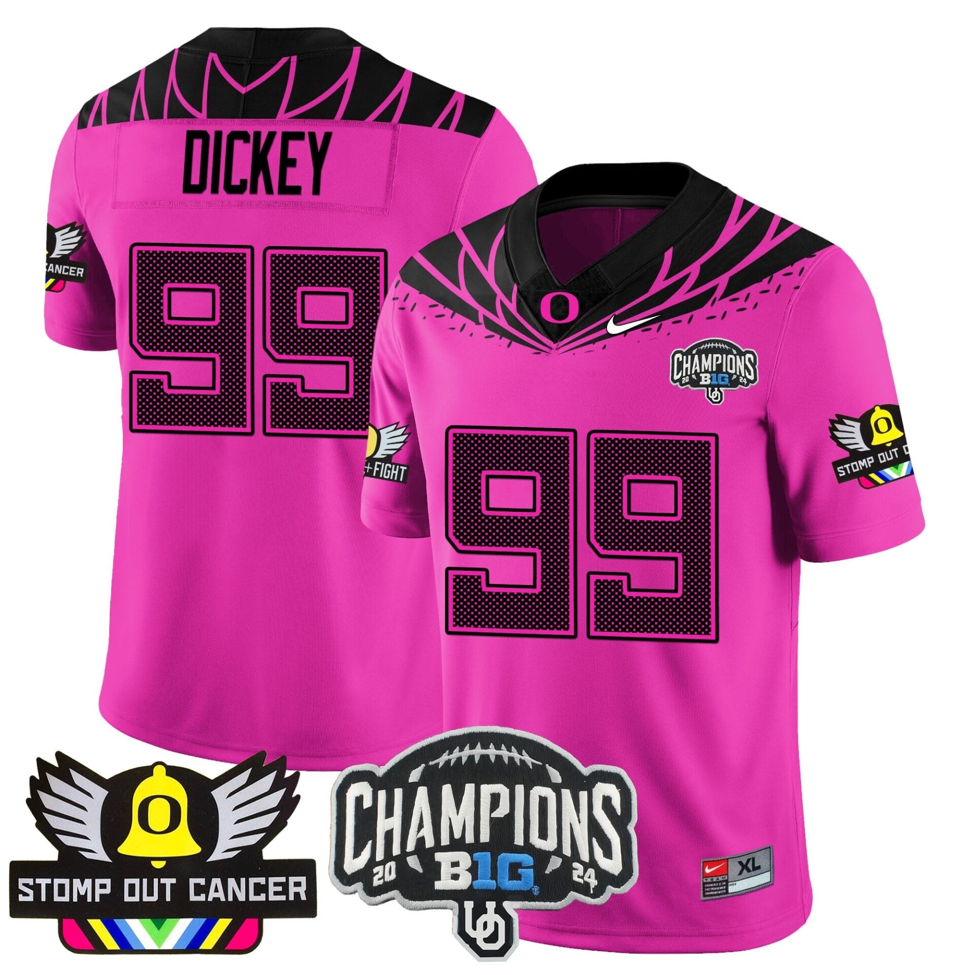 Oregon Alternate 2024 Big Ten Champions Jersey V2 - All Stitched - Image 37