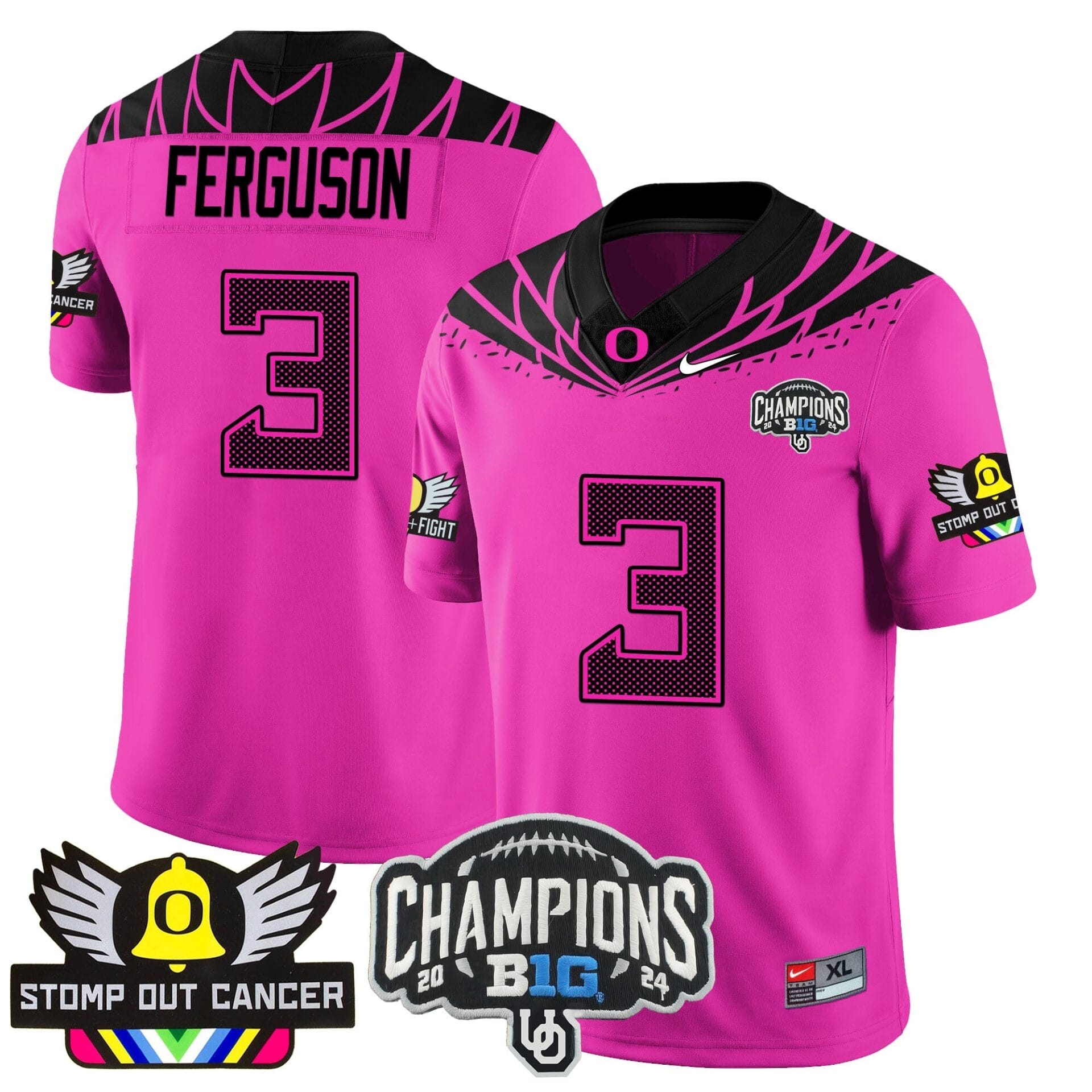 Oregon Alternate 2024 Big Ten Champions Jersey V2 - All Stitched - Image 38