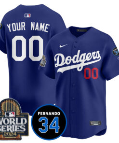 Dodgers Fernando Valenzuela Memorial Custom Jersey - All Stitched