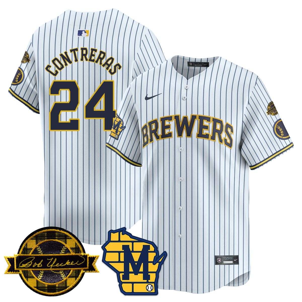 Milwaukee Brewers 2025 Limited Jersey - Bob Uecker Patch - All Stitched - Image 7
