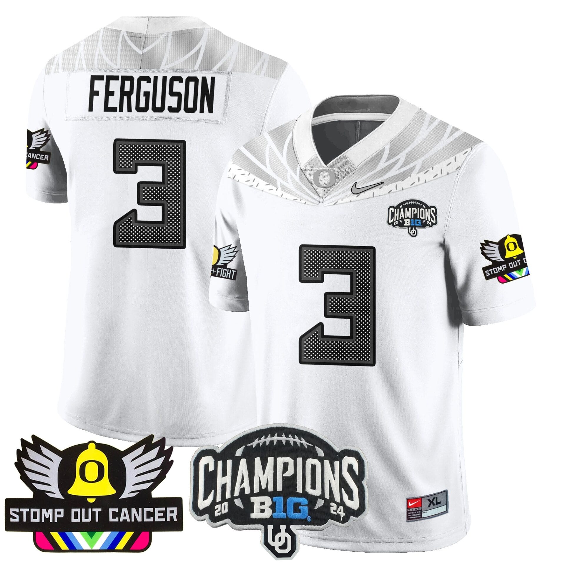 Oregon Alternate 2024 Big Ten Champions Jersey V2 - All Stitched - Image 34