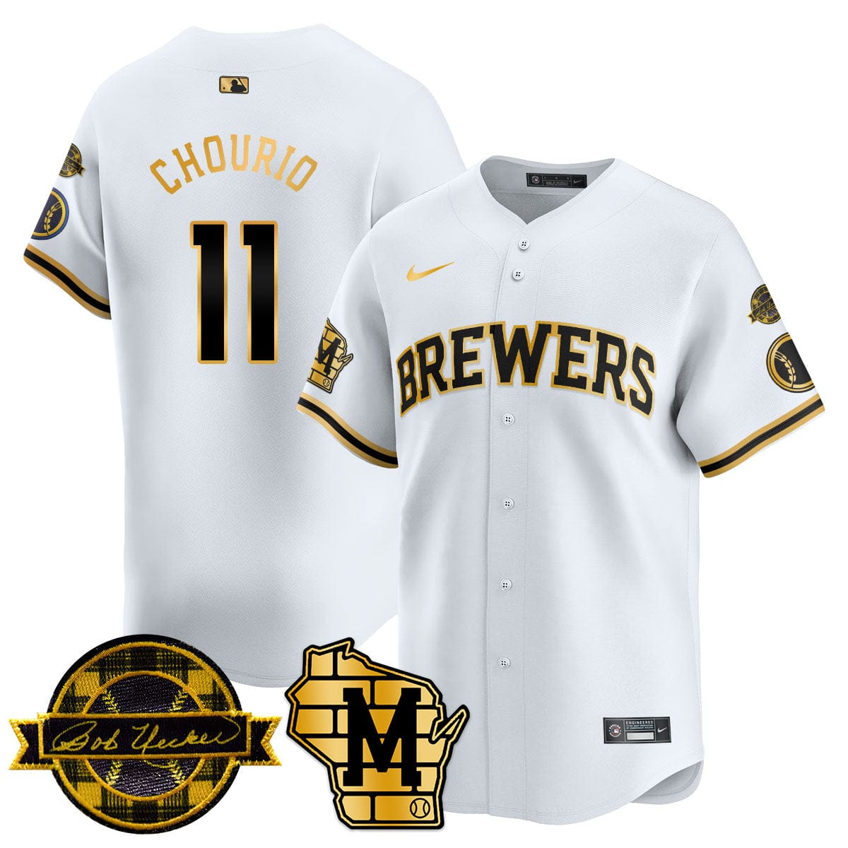 Milwaukee Brewers 2025 Limited Jersey - Bob Uecker Patch - All Stitched - Image 23