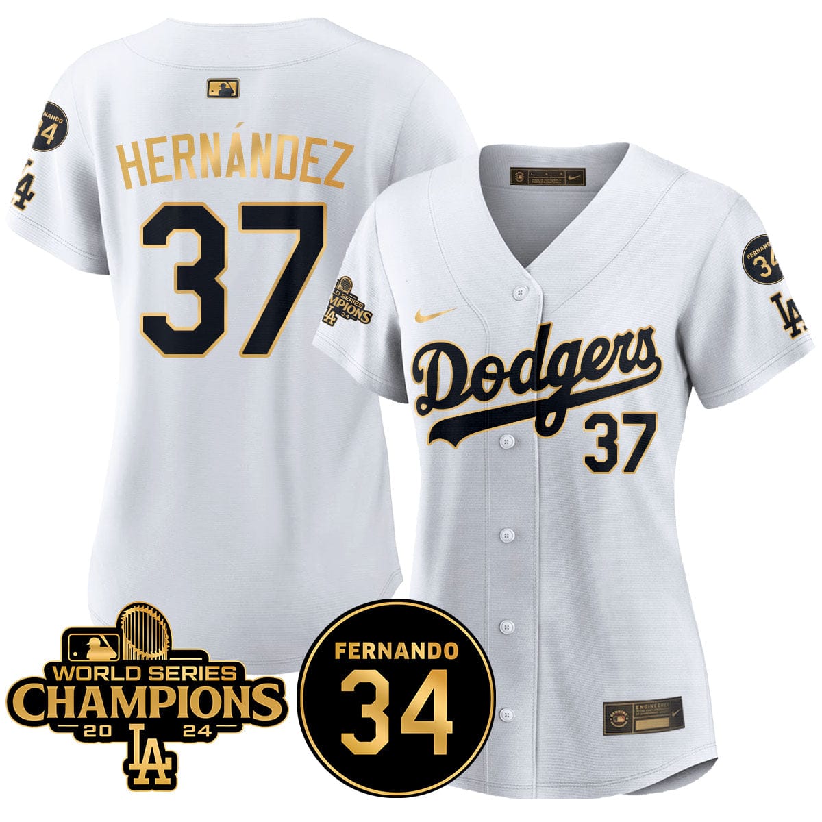 Women Dodgers - World Series Champions 2024 Jersey - All Stitched - Image 47