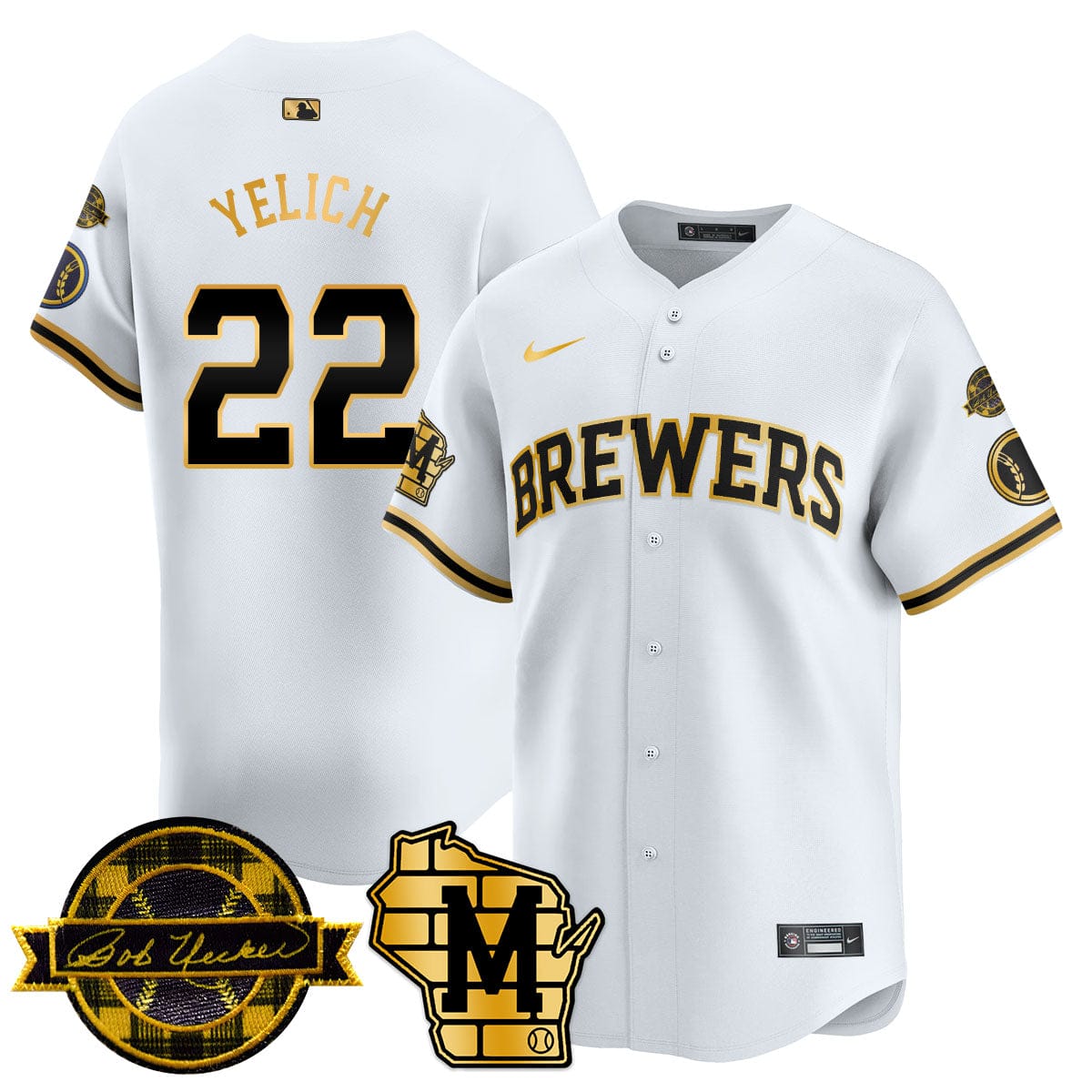 Milwaukee Brewers 2025 Limited Jersey - Bob Uecker Patch - All Stitched - Image 22