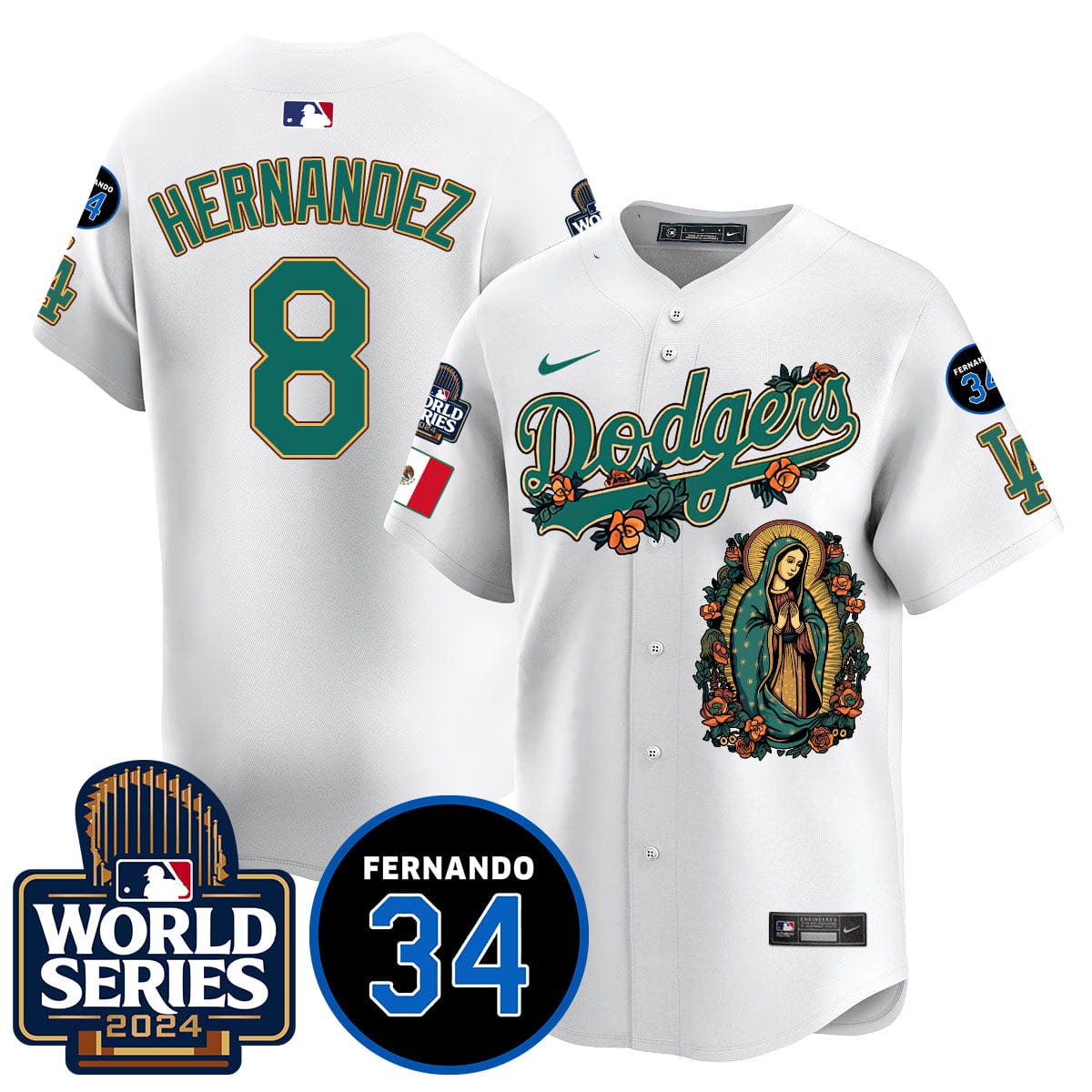 Dodgers Guadalupe - Fernando Valenzuela Memorial Jersey - All Stitched - Image 35