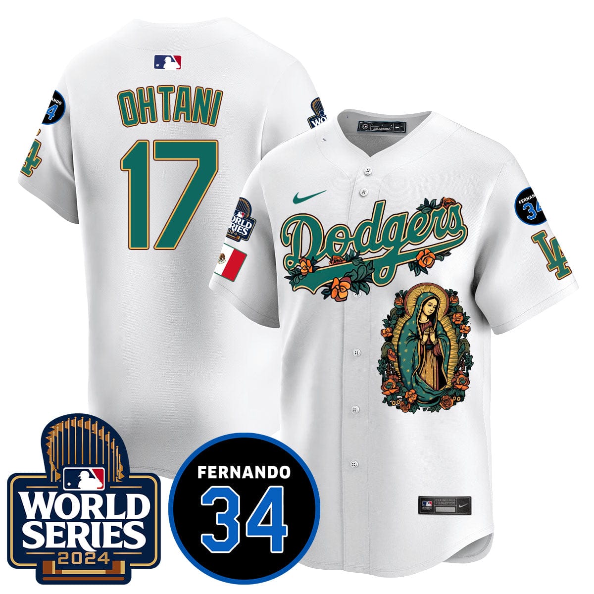 Dodgers Guadalupe - Fernando Valenzuela Memorial Jersey - All Stitched - Image 37