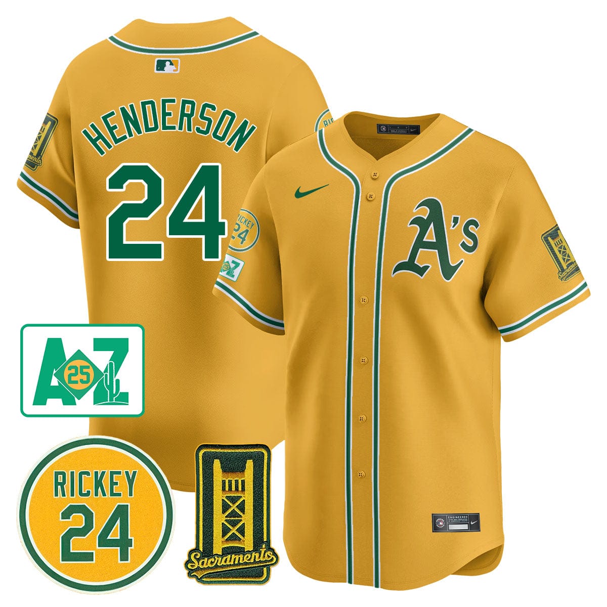Oakland Athletics 2025 Sacramento, Rickey Henderson Jersey - All Stitched - Image 14