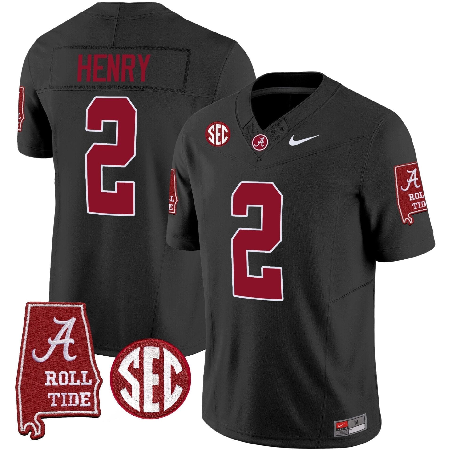 Alabama Crimson Tide Vapor Limited Jersey V3 - Alabama Map - All Stitched - Image 32