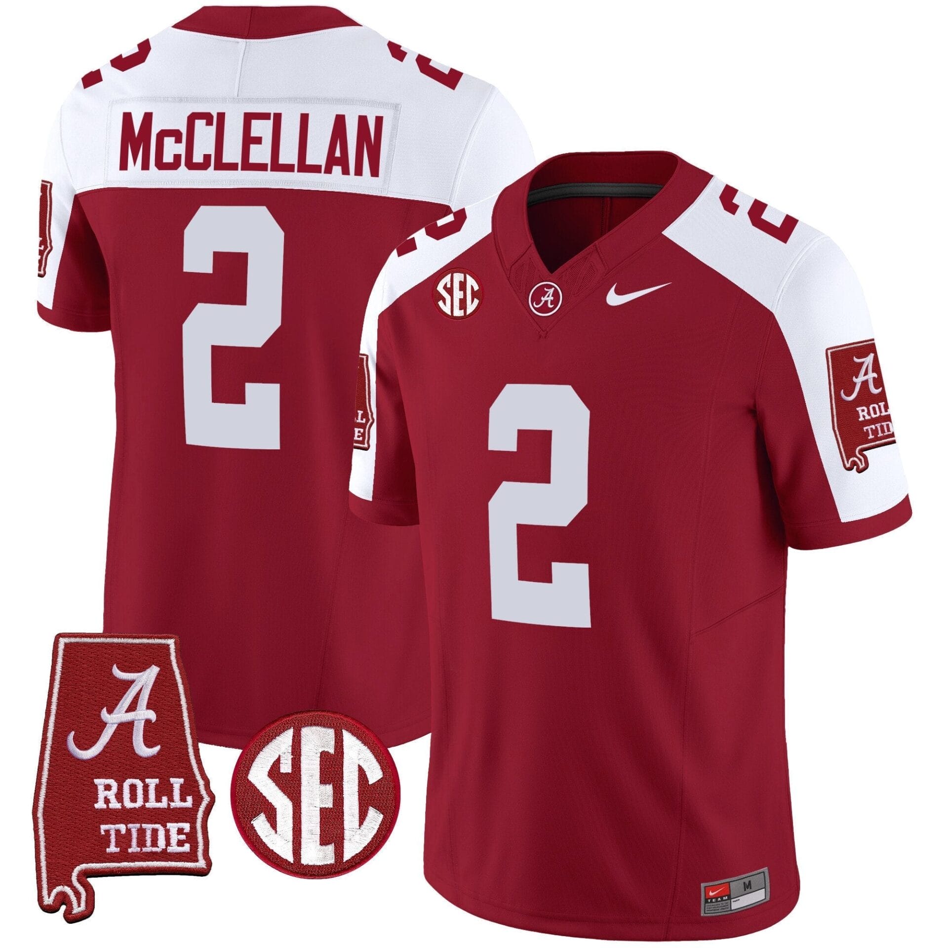 Alabama Crimson Tide Vapor Limited Jersey V3 - Alabama Map - All Stitched - Image 9
