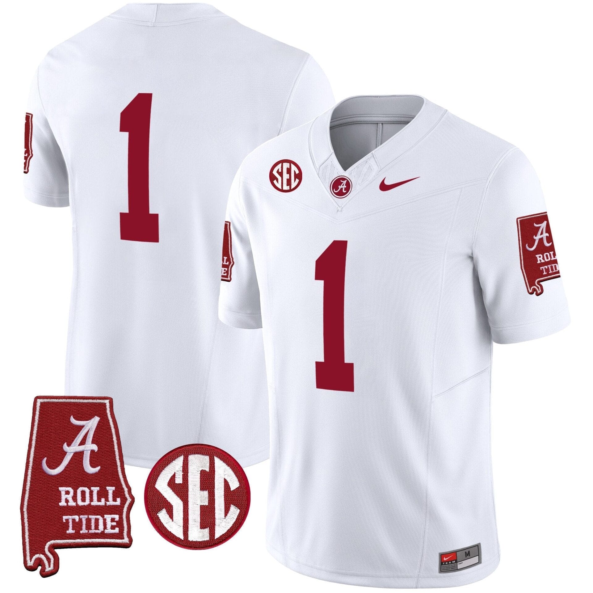 Alabama Crimson Tide Vapor Limited Jersey V3 - Alabama Map - All Stitched - Image 28