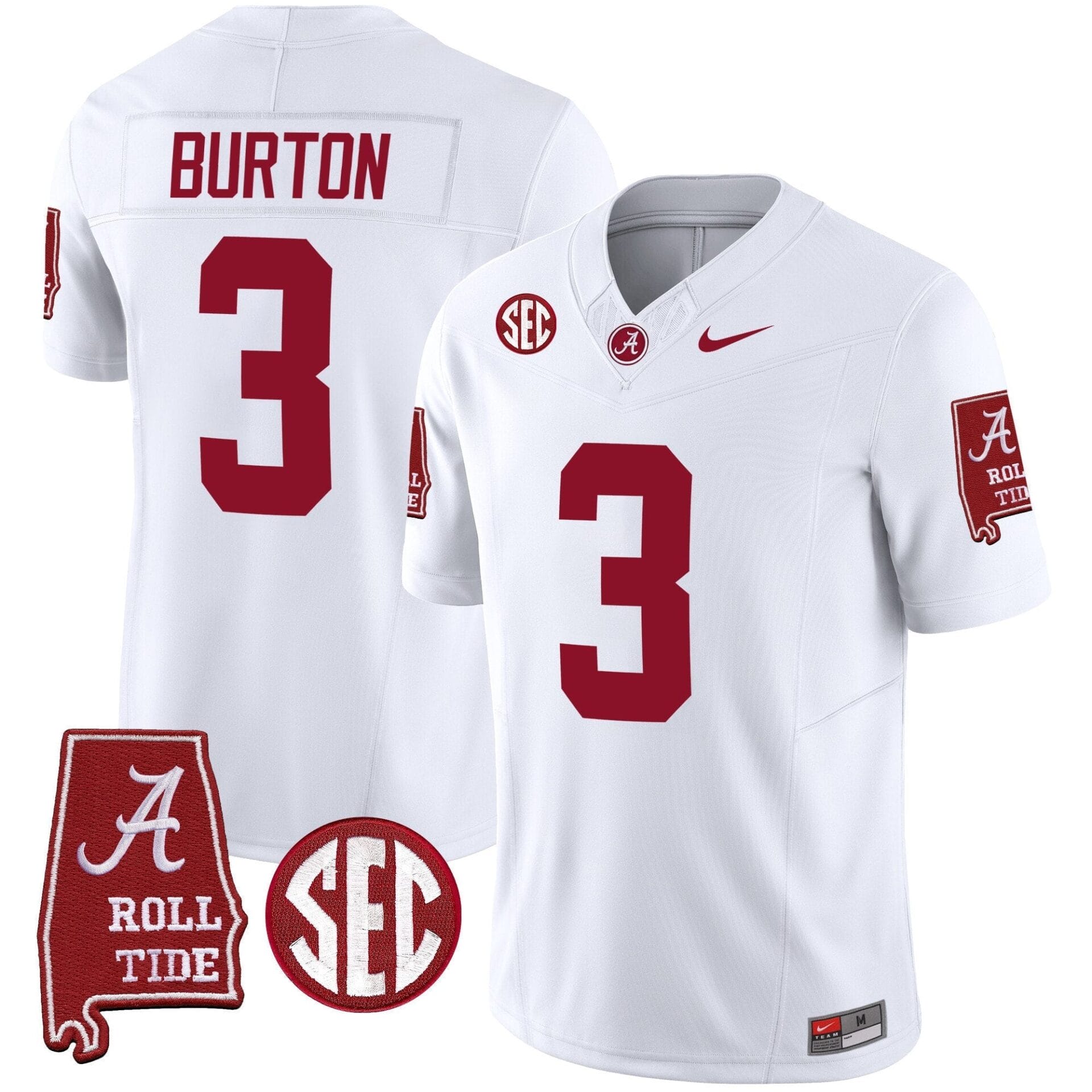 Alabama Crimson Tide Vapor Limited Jersey V3 - Alabama Map - All Stitched - Image 24