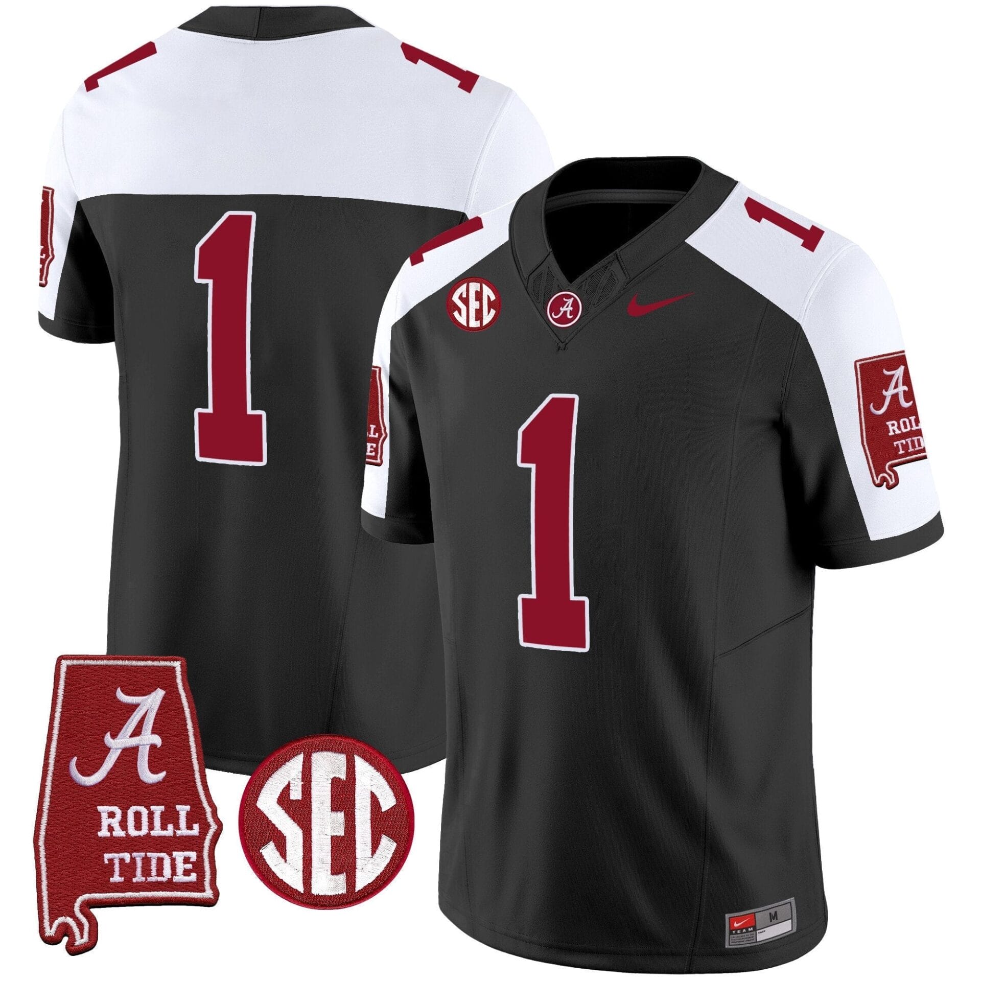 Alabama Crimson Tide Vapor Limited Jersey V3 - Alabama Map - All Stitched - Image 7