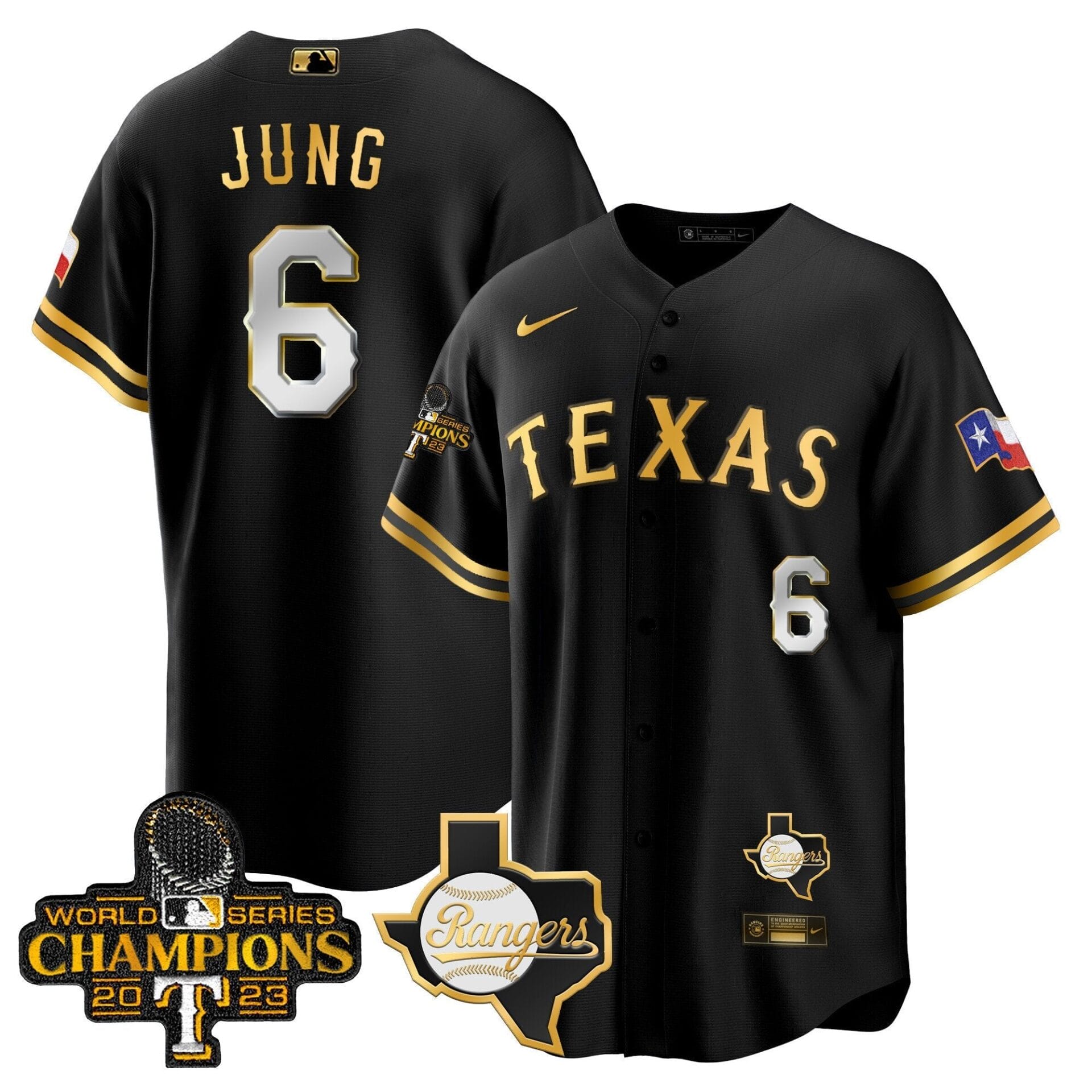 Texas Rangers 2023 World Series Champions Cool Base Jersey V2 - All Stitched - Image 5