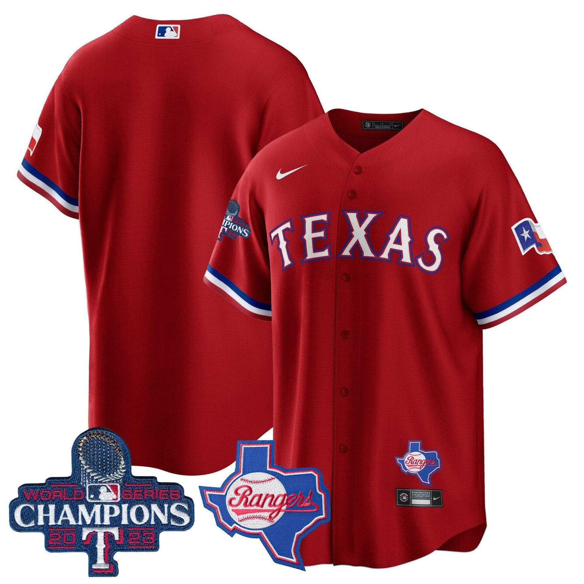 Texas Rangers 2023 World Series Champions Cool Base Jersey V2 - All Stitched - Image 36