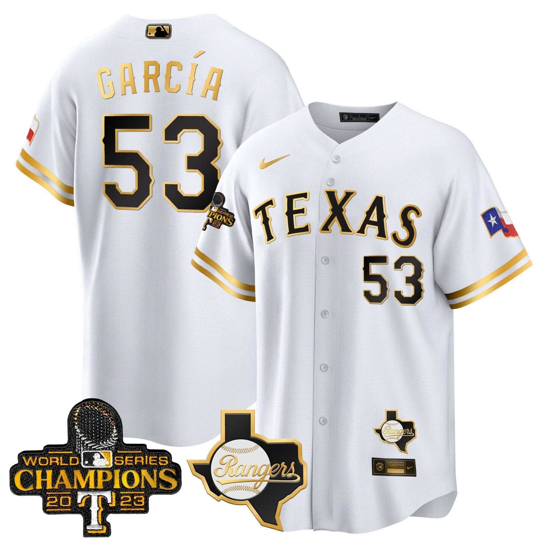 Texas Rangers 2023 World Series Champions Cool Base Jersey V2 - All Stitched - Image 13