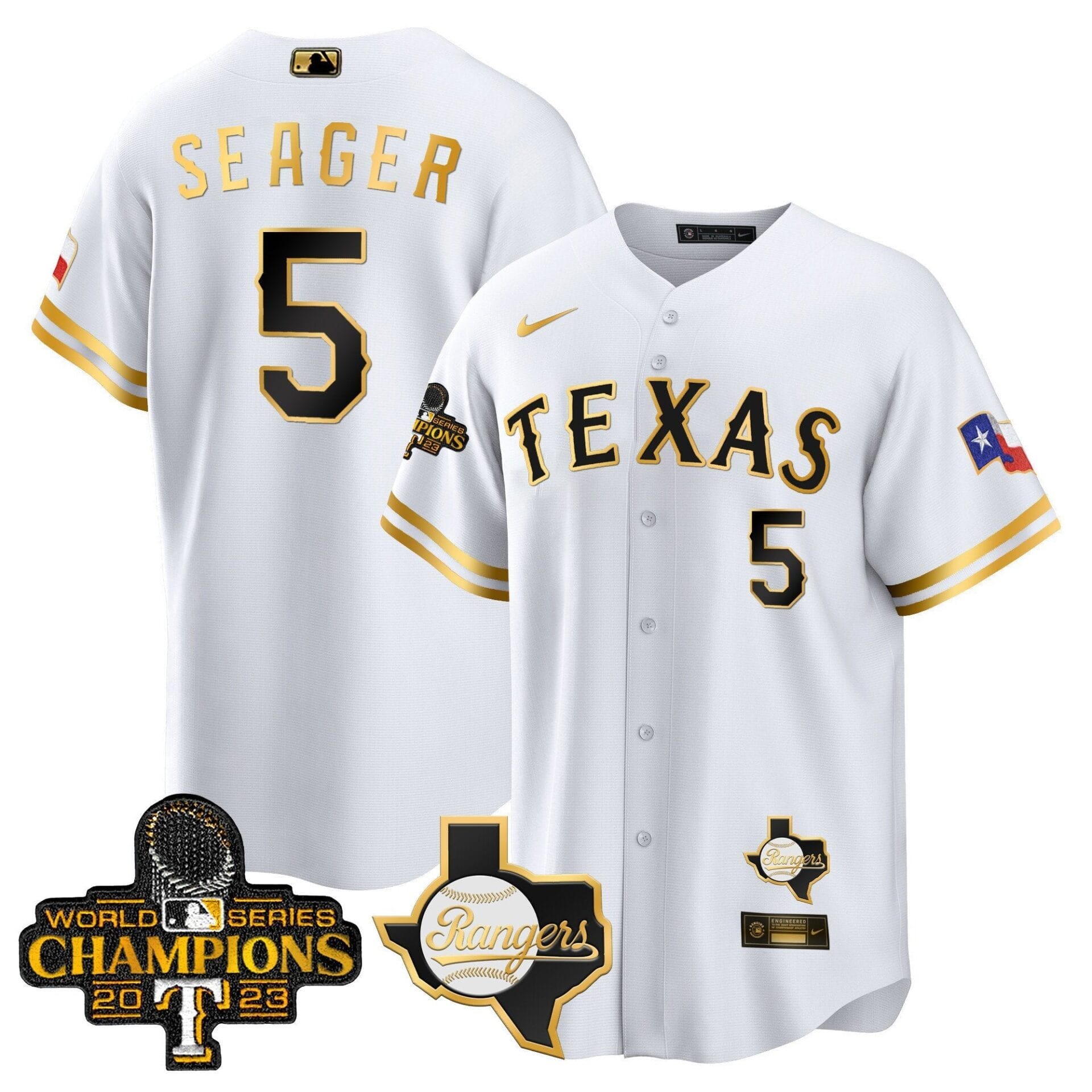 Texas Rangers 2023 World Series Champions Cool Base Jersey V2 - All Stitched - Image 10