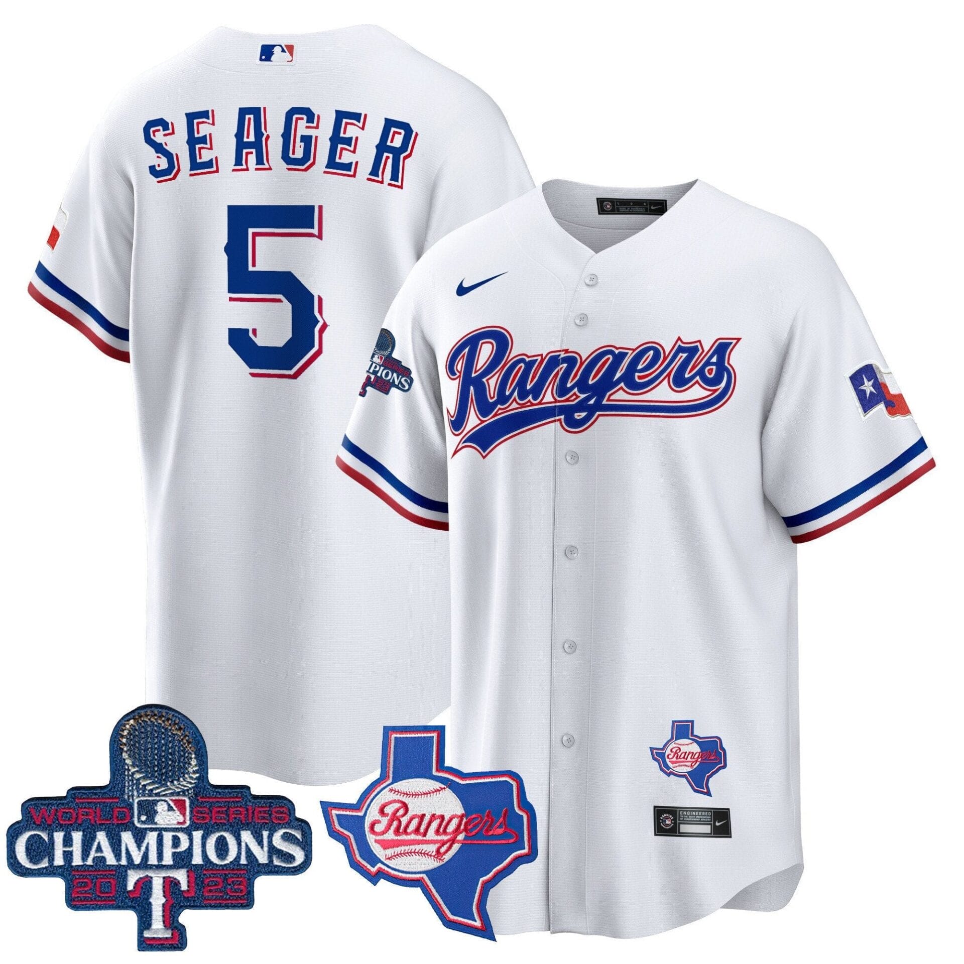 Texas Rangers 2023 World Series Champions Cool Base Jersey V2 - All Stitched - Image 19