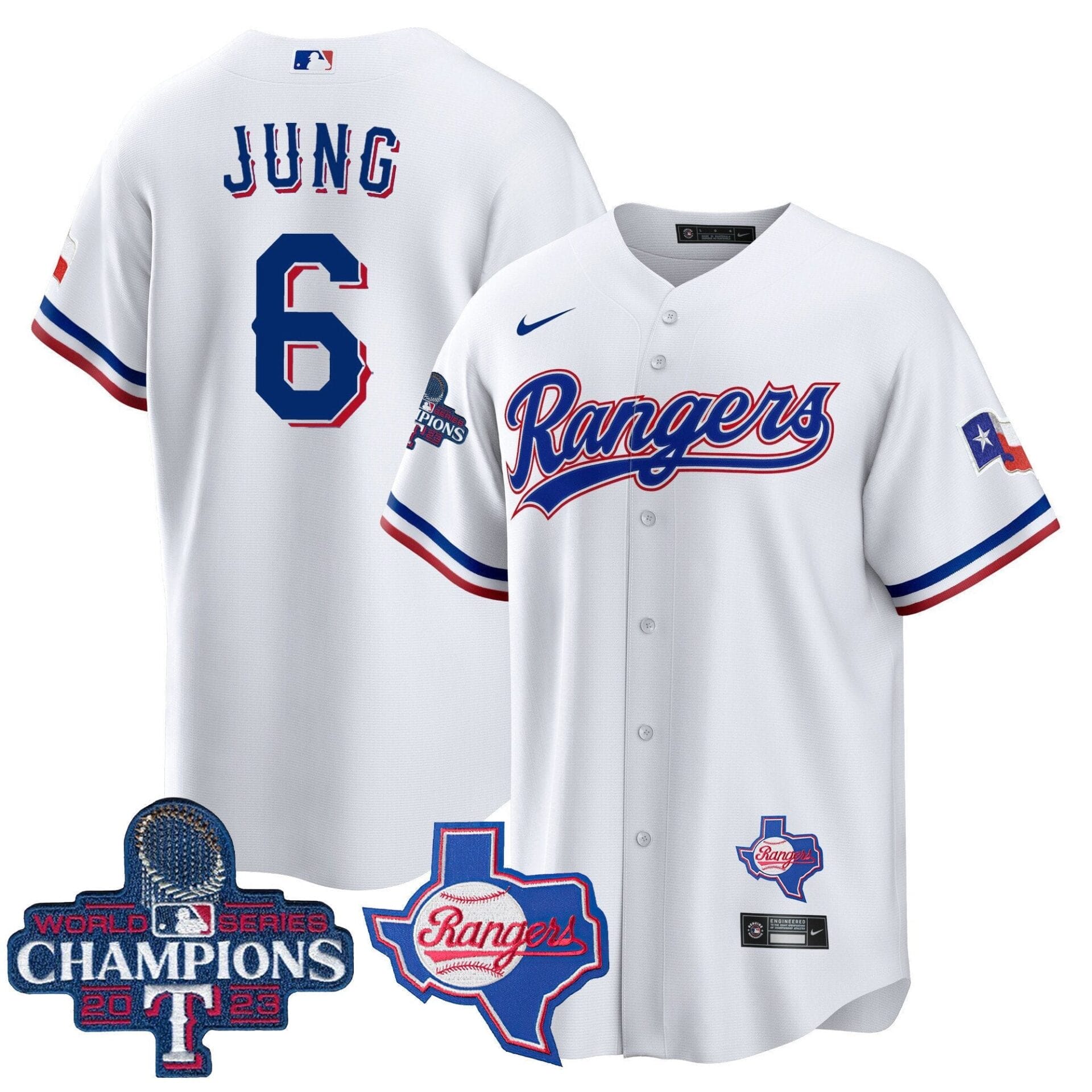 Texas Rangers 2023 World Series Champions Cool Base Jersey V2 - All Stitched - Image 23