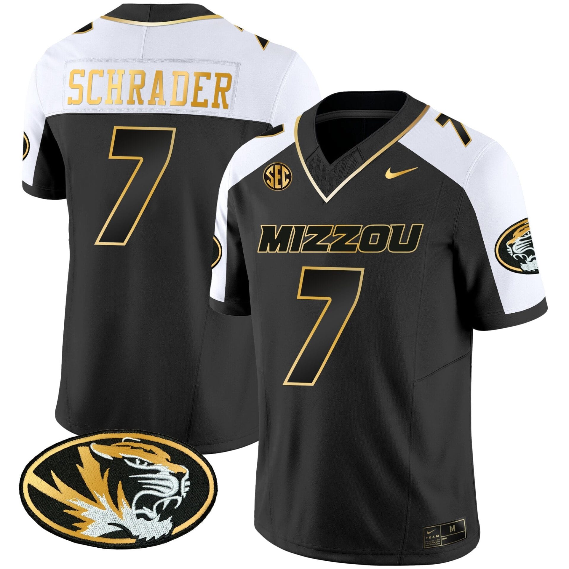 Missouri Tigers Gold Vapor Jersey - All Stitched - Image 2