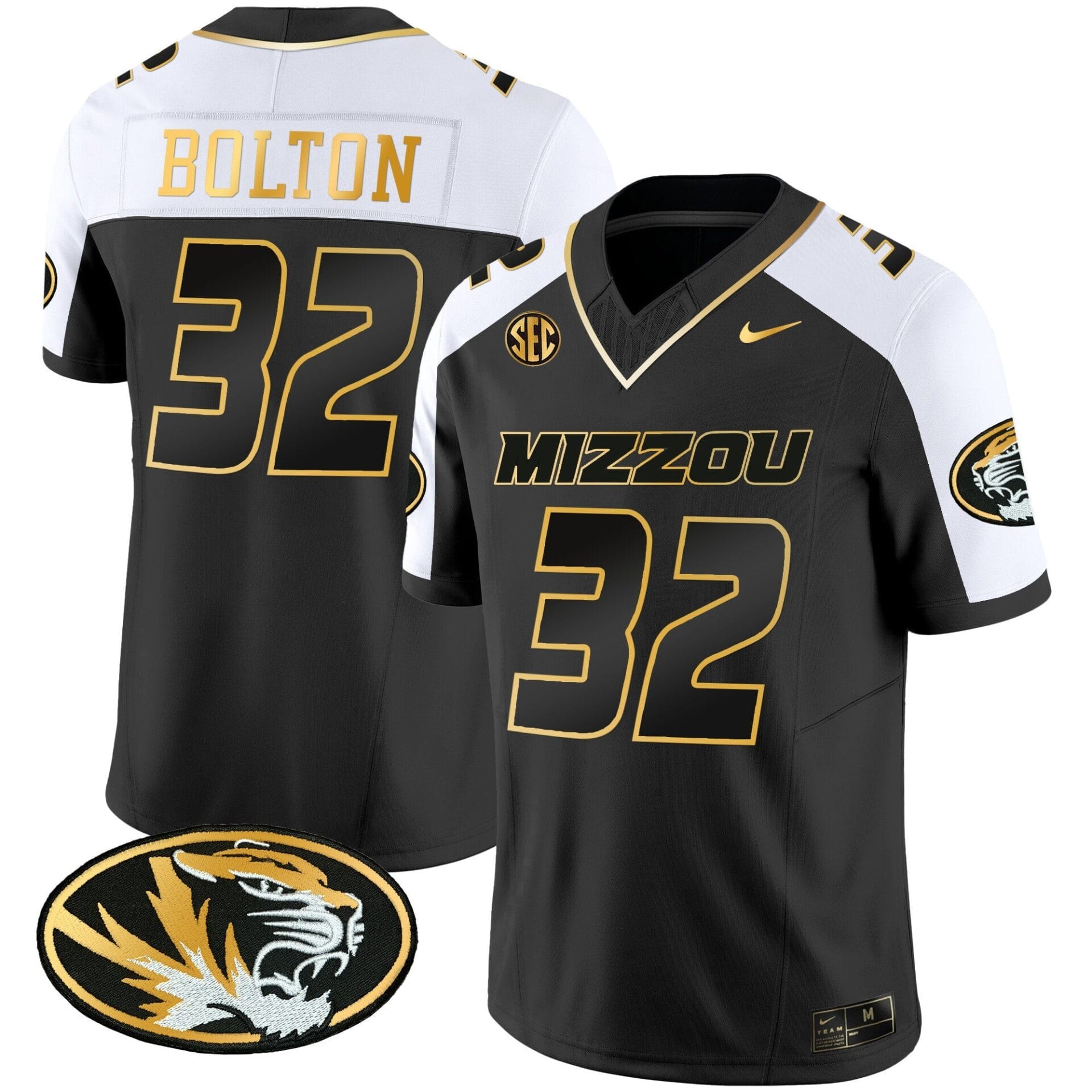 Missouri Tigers Gold Vapor Jersey - All Stitched - Image 5