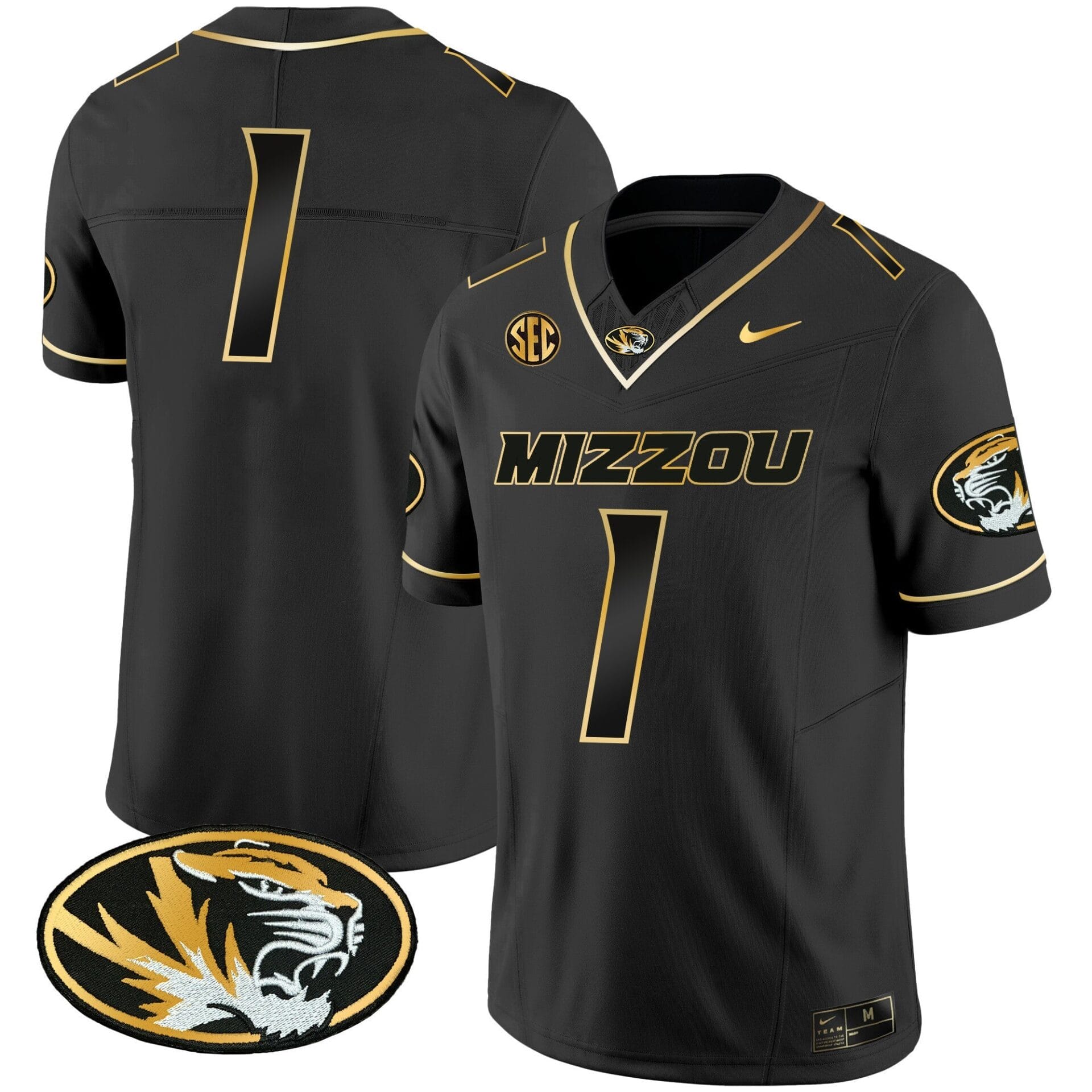 Missouri Tigers Gold Vapor Jersey - All Stitched - Image 18