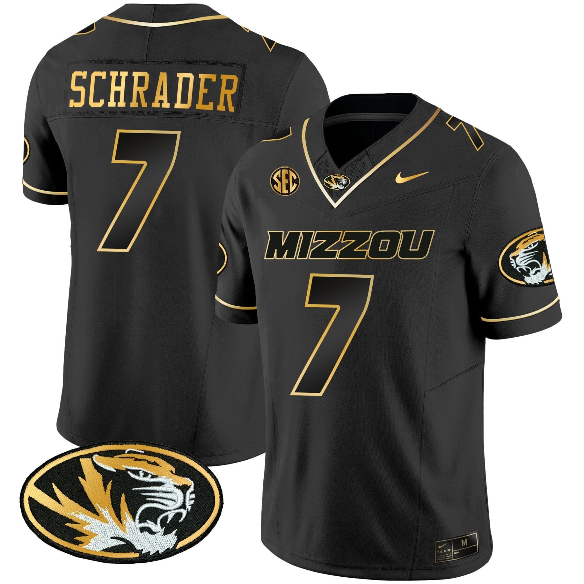 Missouri Tigers Gold Vapor Jersey - All Stitched - Image 14