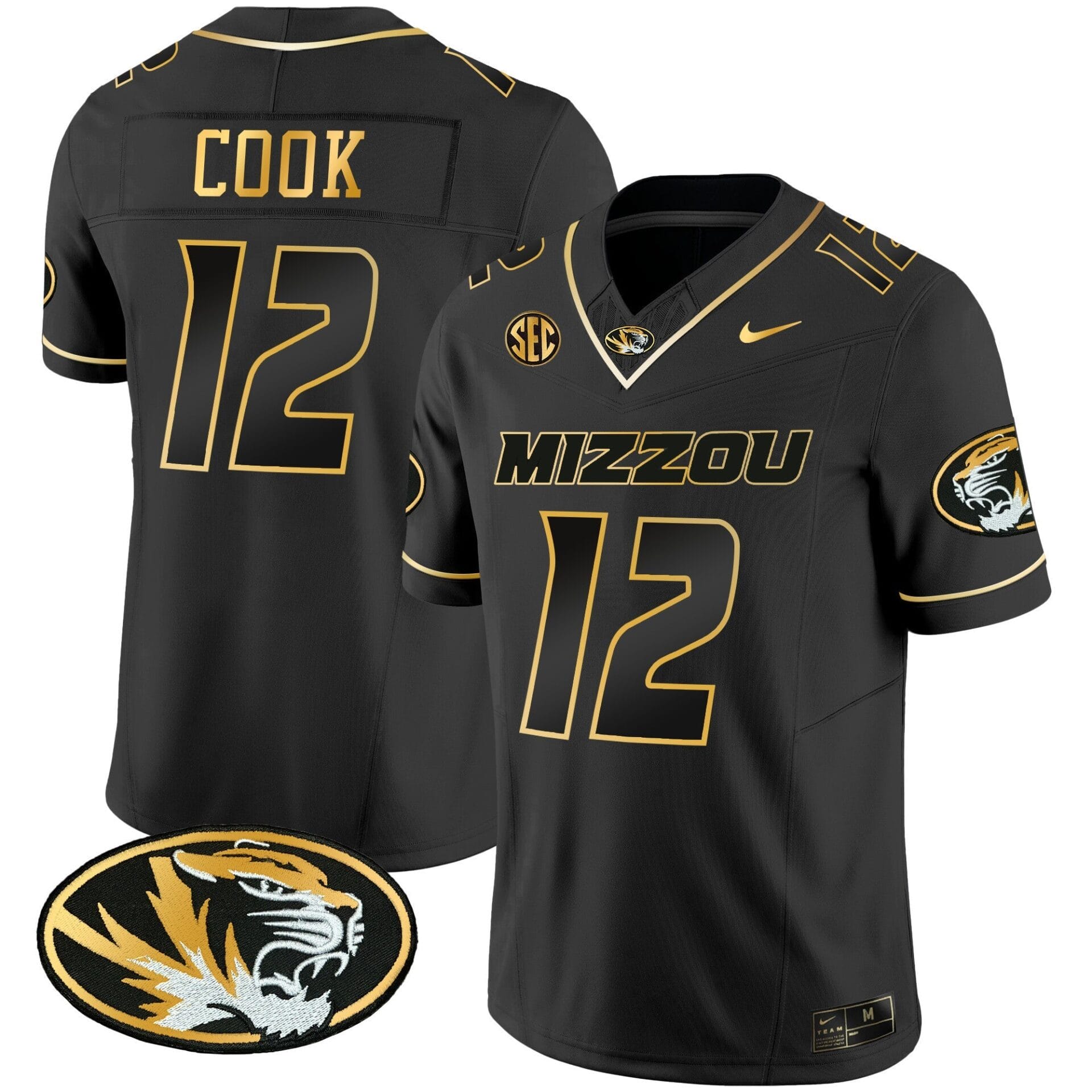 Missouri Tigers Gold Vapor Jersey - All Stitched - Image 13