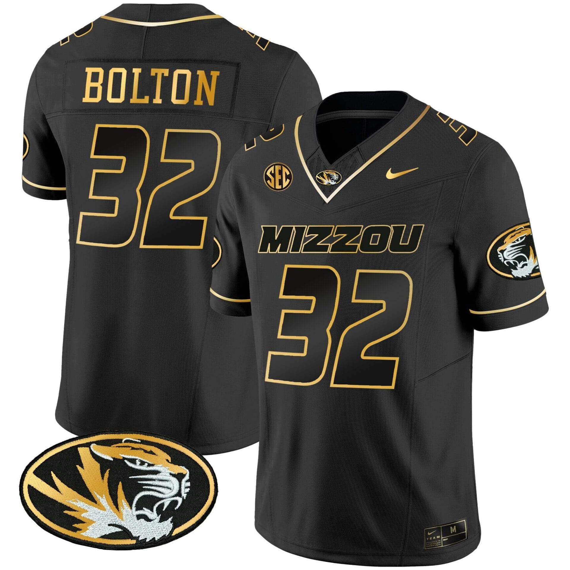Missouri Tigers Gold Vapor Jersey - All Stitched - Image 17