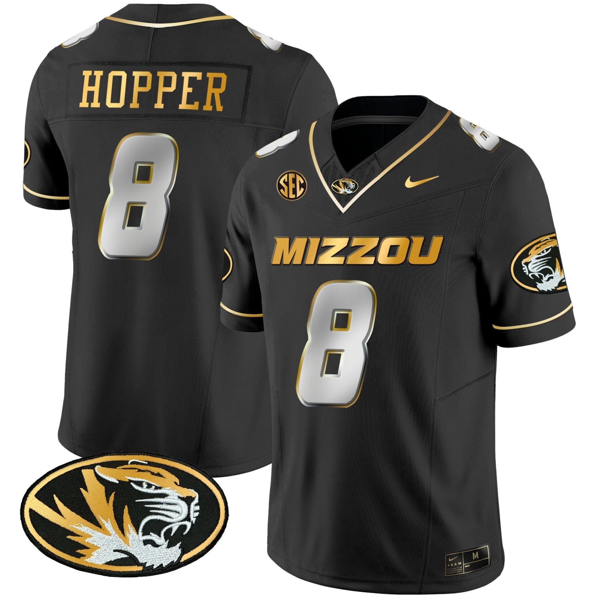 Missouri Tigers Gold Vapor Jersey - All Stitched - Image 10