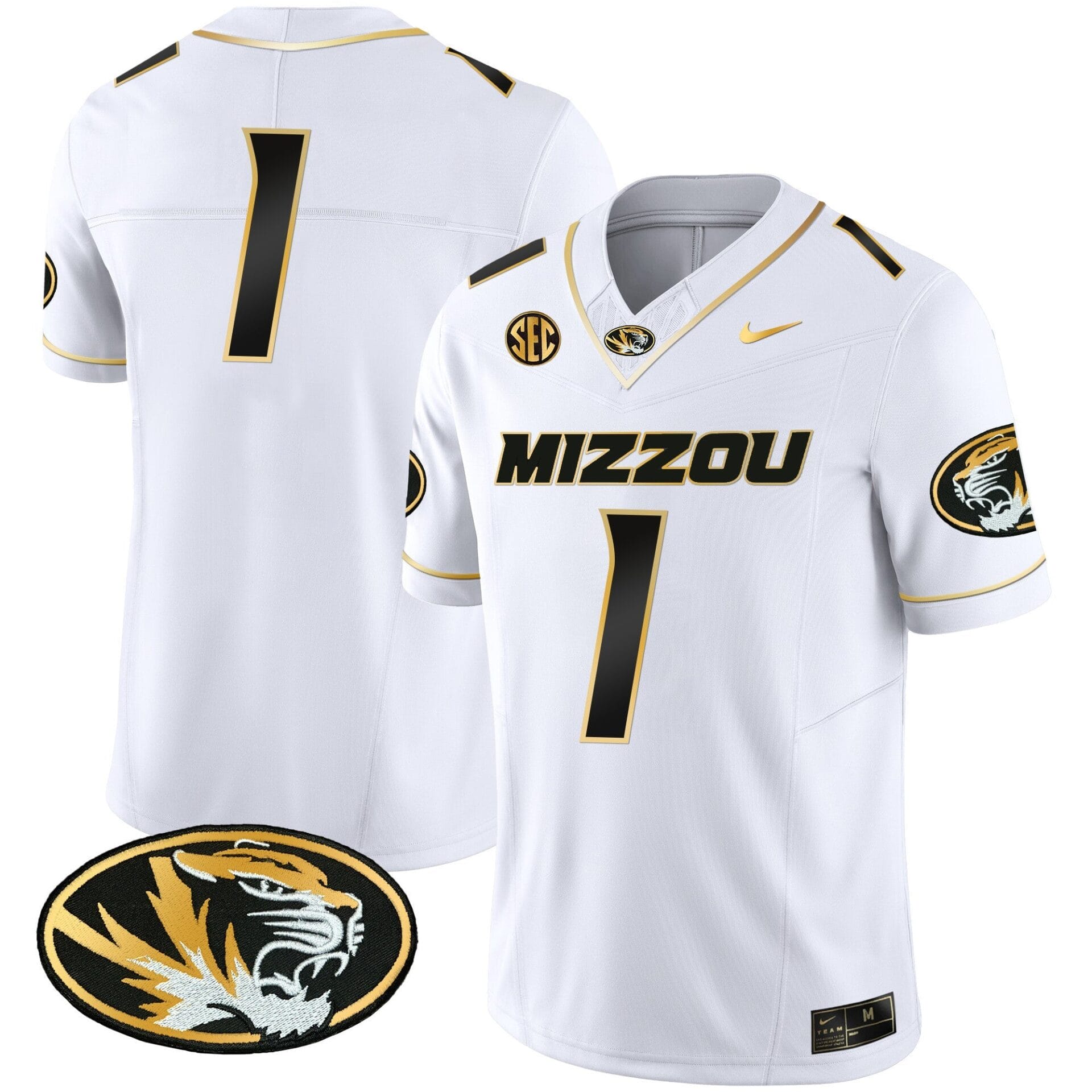 Missouri Tigers Gold Vapor Jersey - All Stitched - Image 24