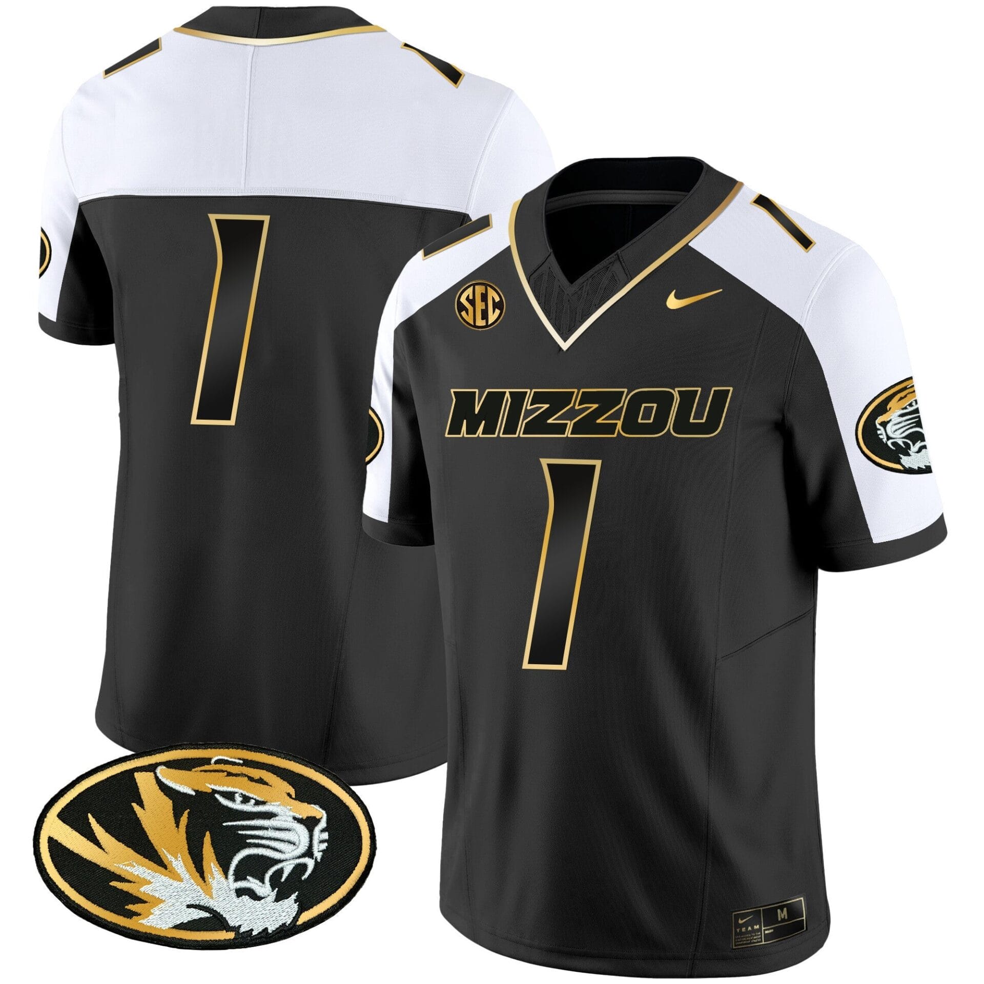 Missouri Tigers Gold Vapor Jersey - All Stitched - Image 6