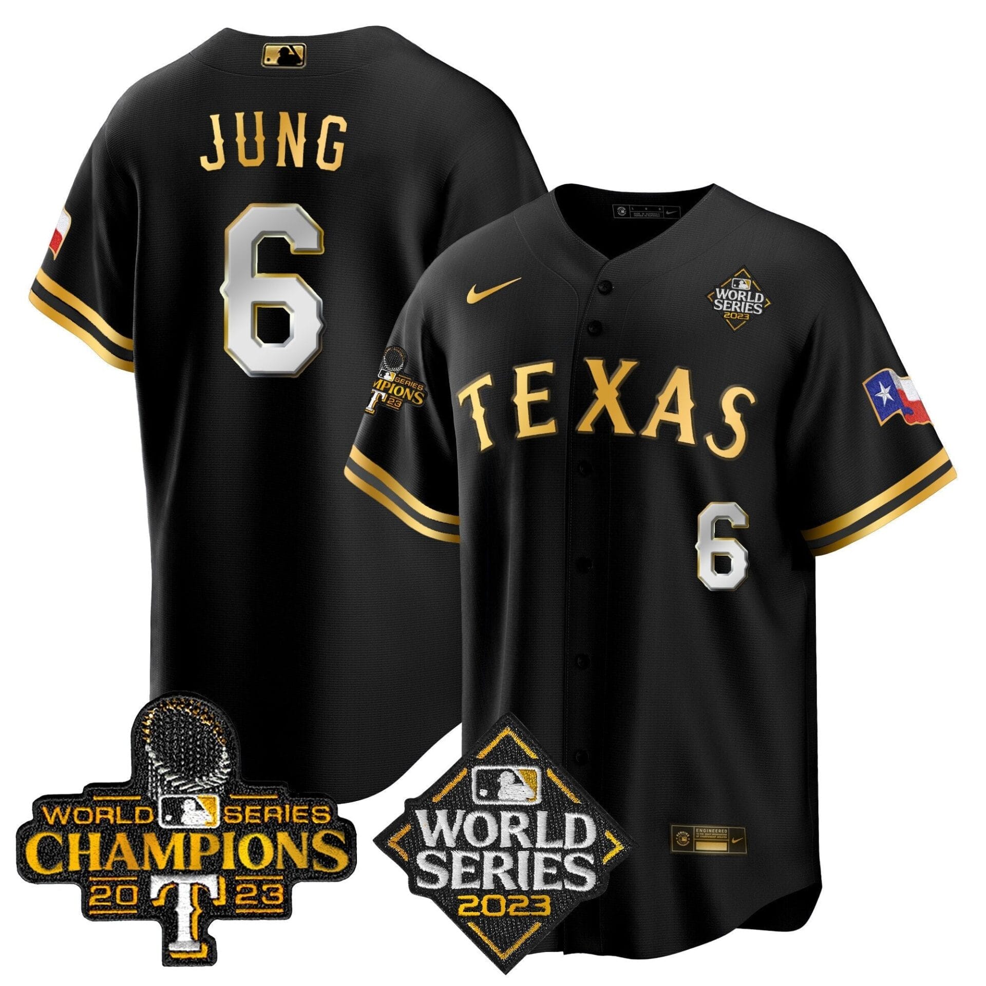 Texas Rangers 2023 World Series Champions Cool Base Jersey V4 - All Stitched - Image 5