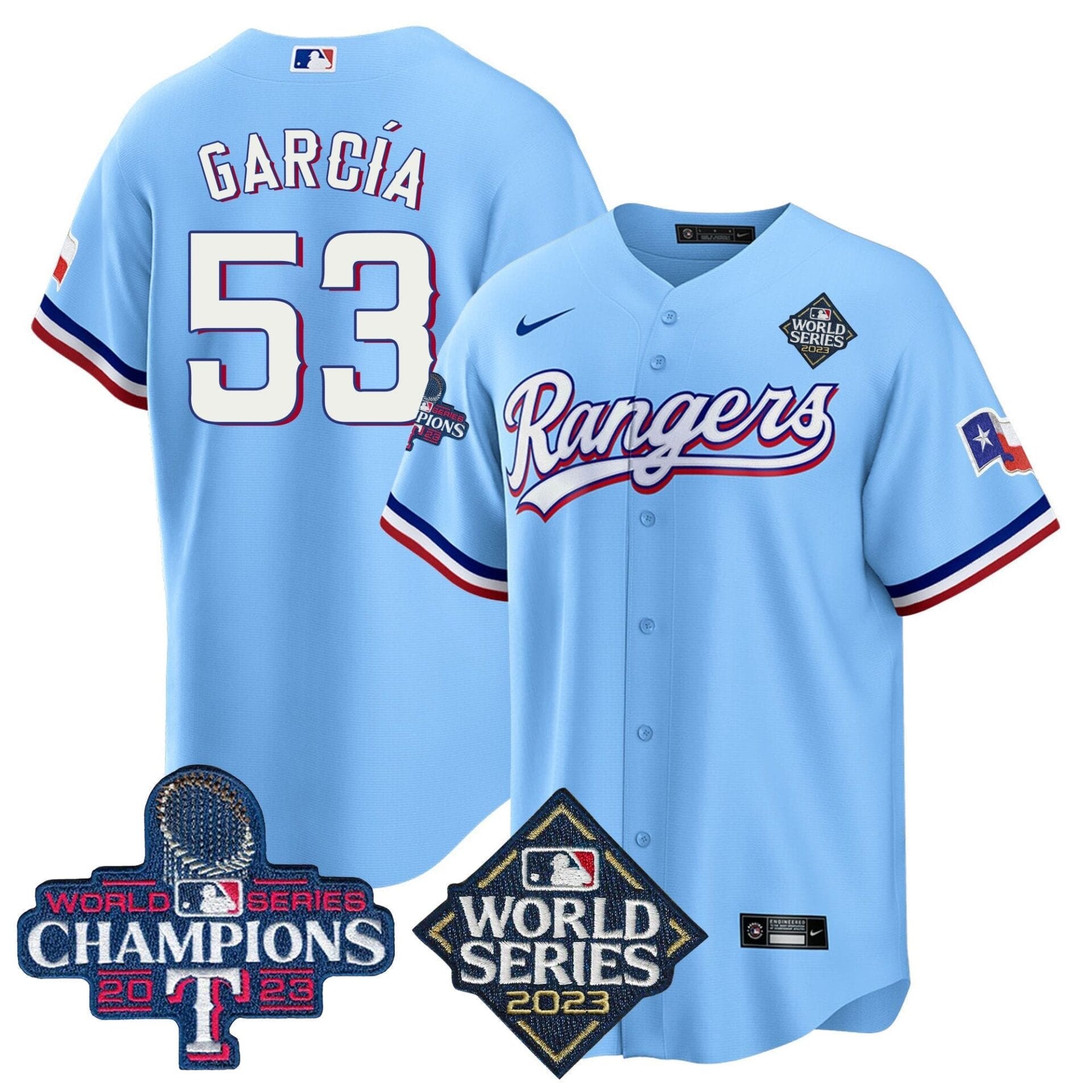 Texas Rangers 2023 World Series Champions Cool Base Jersey V4 - All Stitched - Image 40
