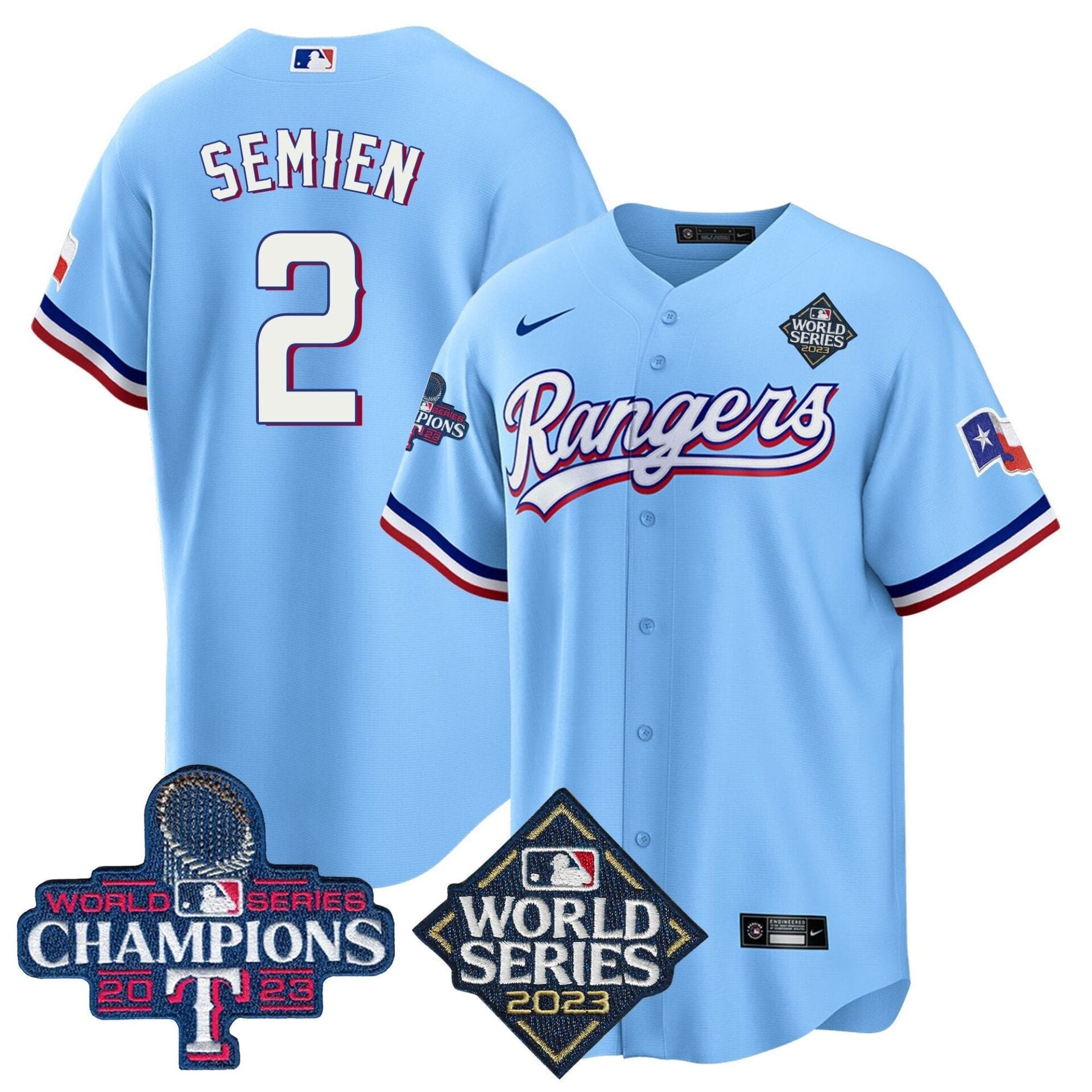 Texas Rangers 2023 World Series Champions Cool Base Jersey V4 - All Stitched - Image 38