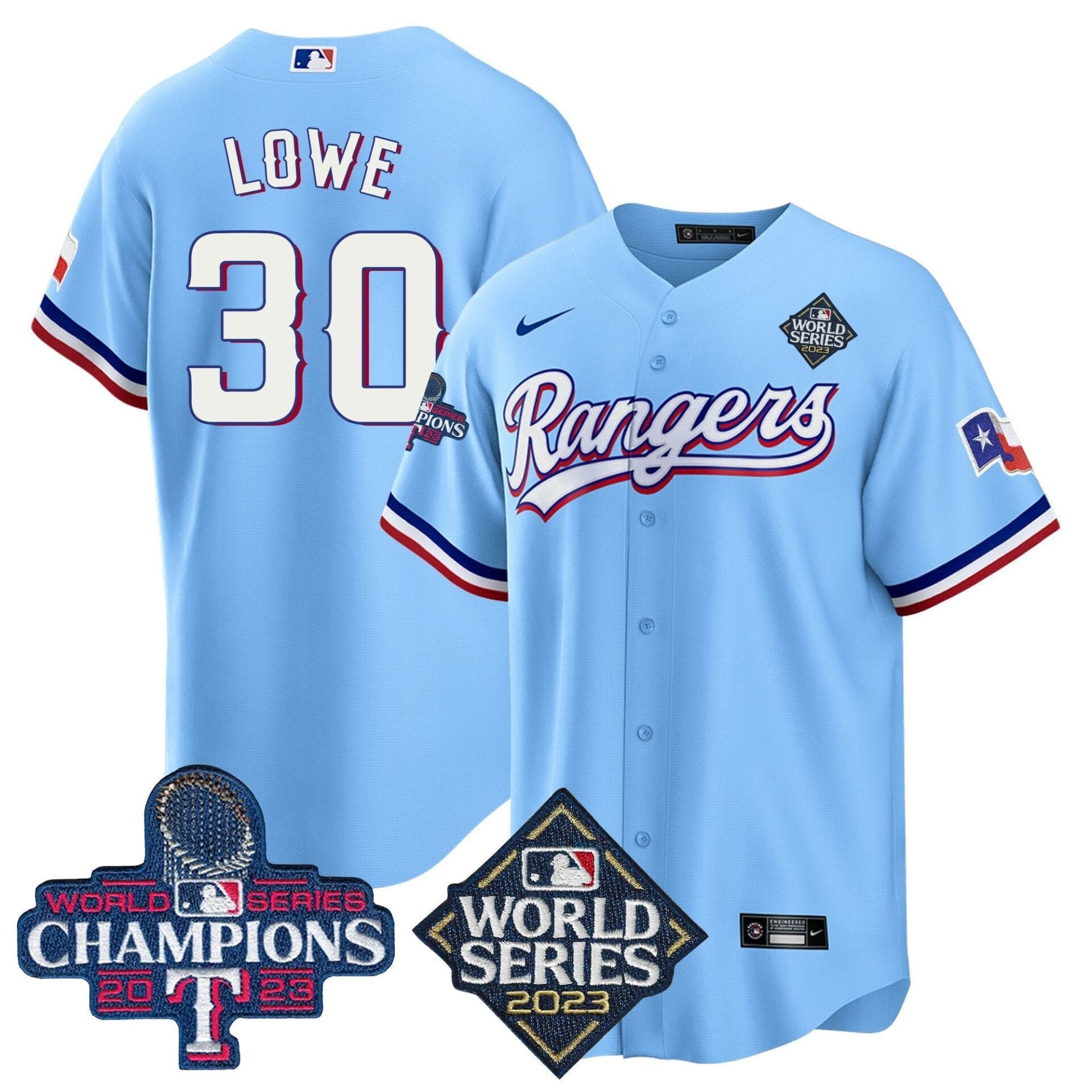 Texas Rangers 2023 World Series Champions Cool Base Jersey V4 - All Stitched - Image 39