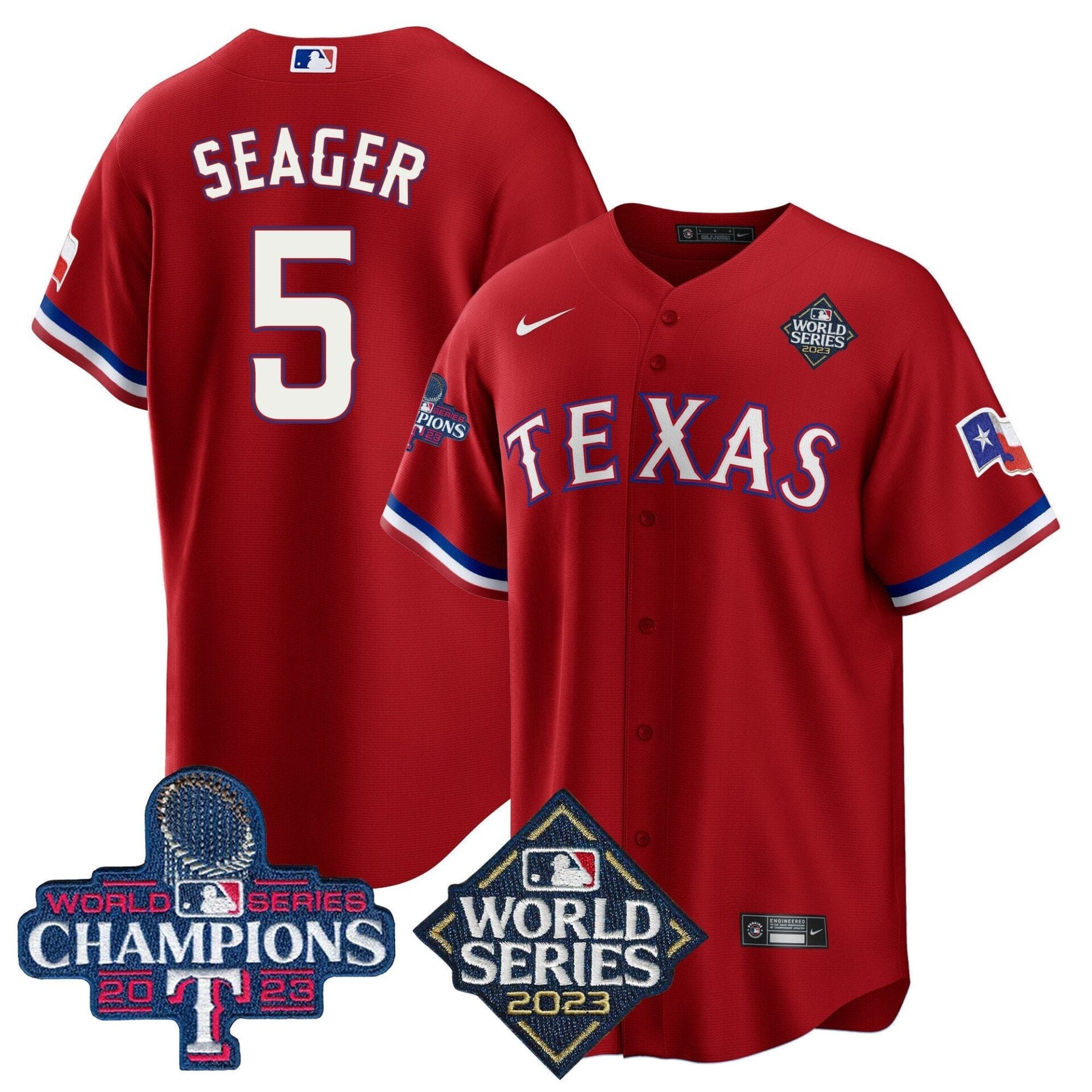 Texas Rangers 2023 World Series Champions Cool Base Jersey V4 - All Stitched - Image 28