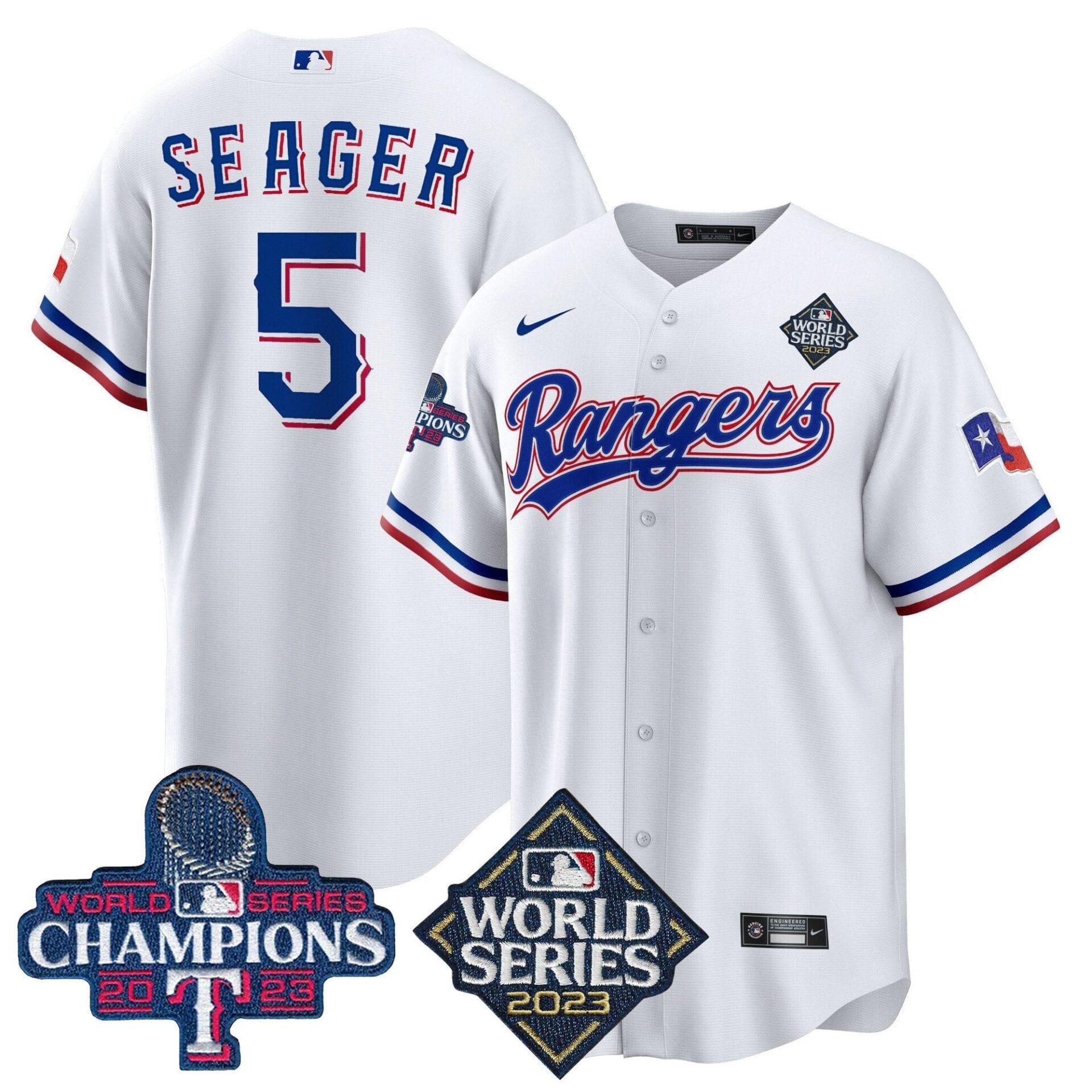 Texas Rangers 2023 World Series Champions Cool Base Jersey V4 - All Stitched - Image 19