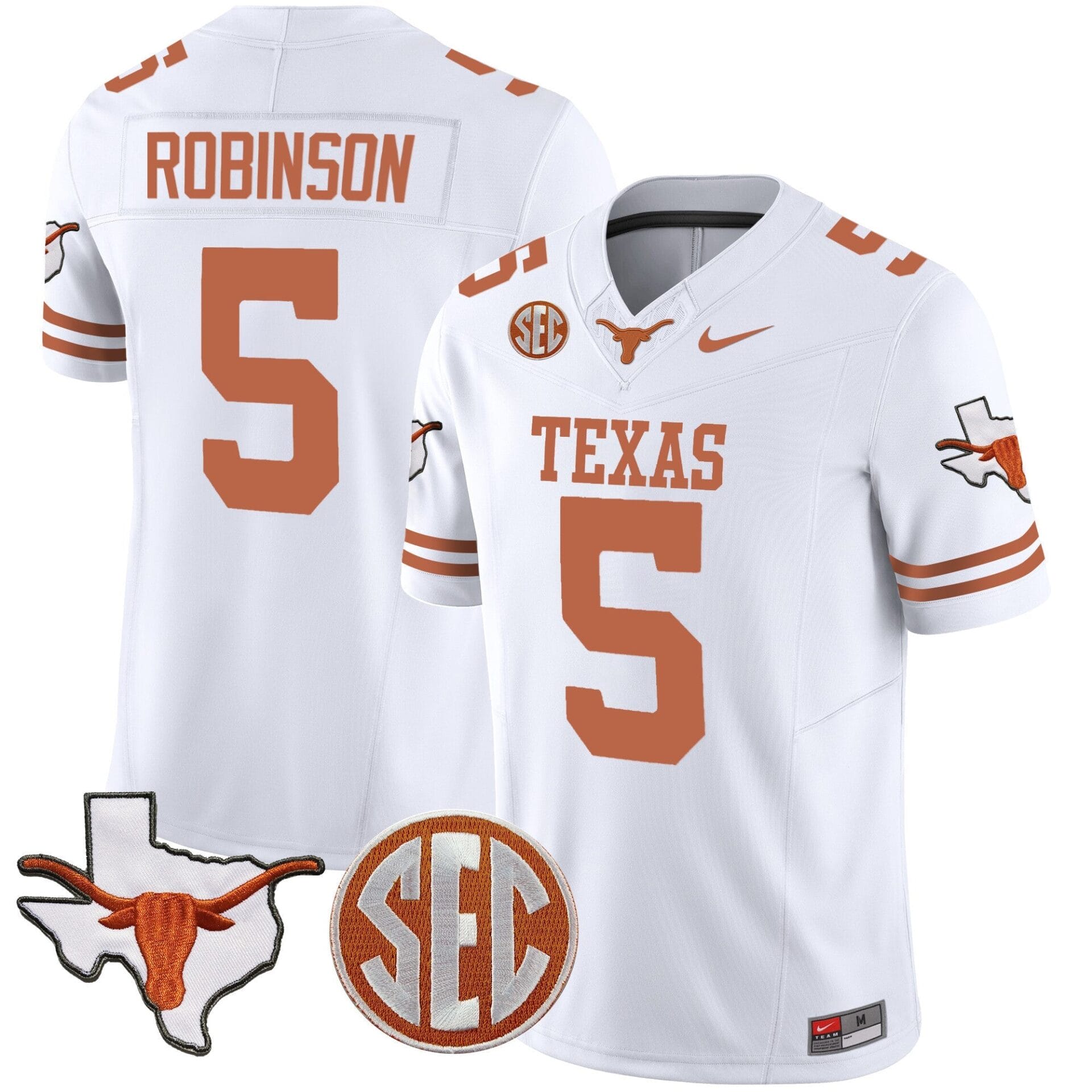 Texas Longhorns State Map & SEC Patch Vapor Jersey V4 - All Stitched - Image 27