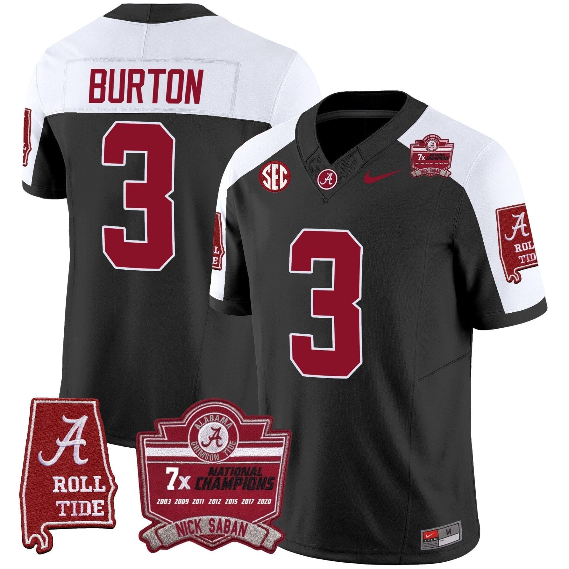Alabama Crimson Tide Nick Saban 7x Champions Patch Vapor Jersey - All Stitched - Image 4