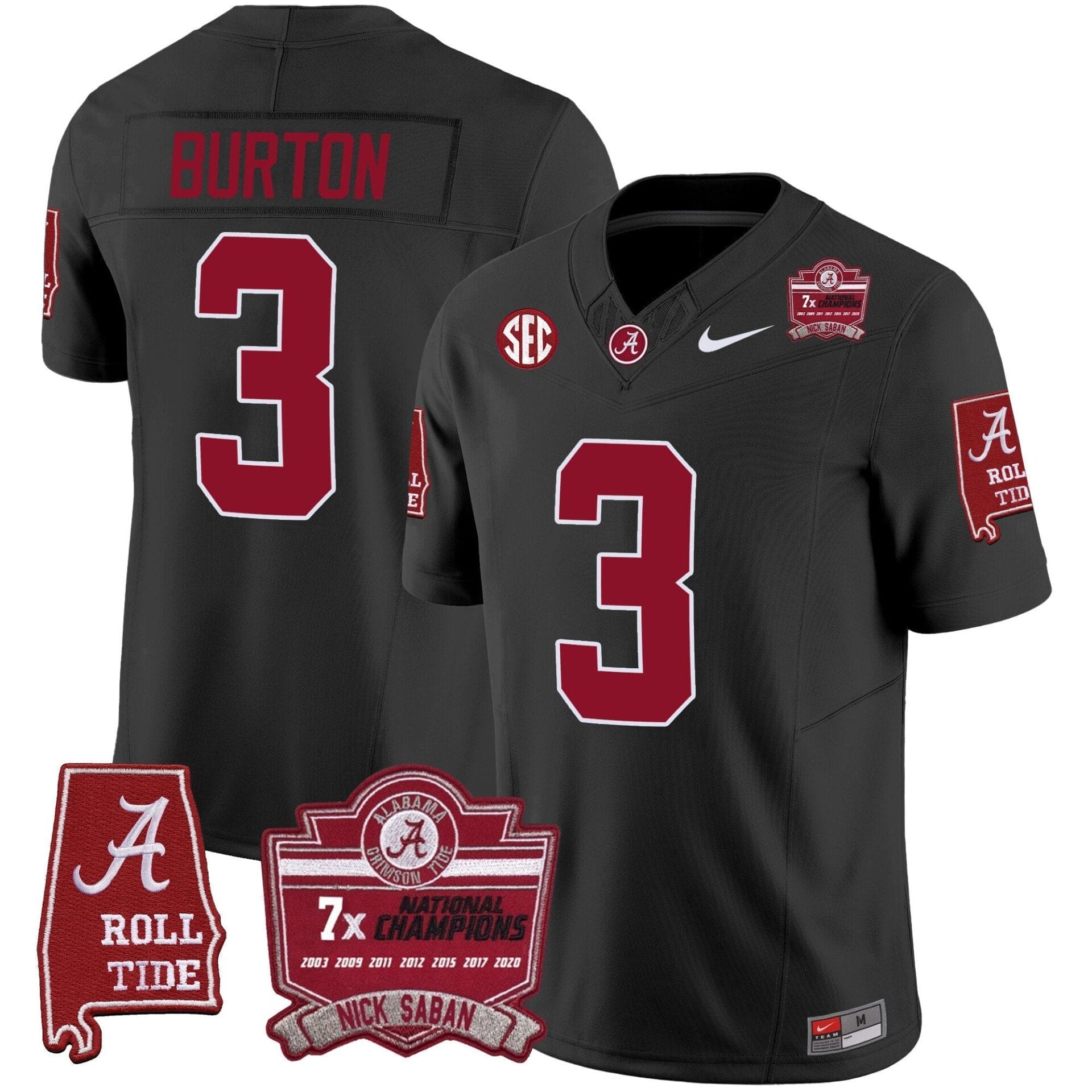Alabama Crimson Tide Nick Saban 7x Champions Patch Vapor Jersey - All Stitched - Image 28