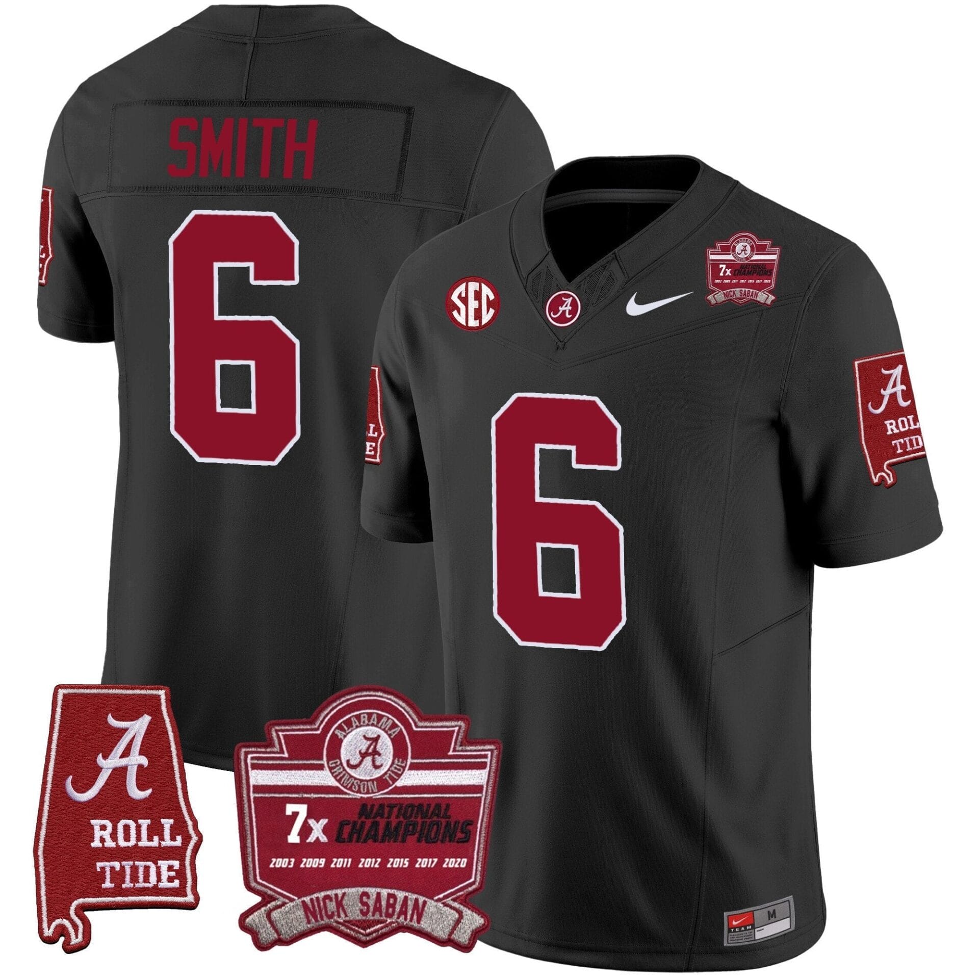 Alabama Crimson Tide Nick Saban 7x Champions Patch Vapor Jersey - All Stitched - Image 30