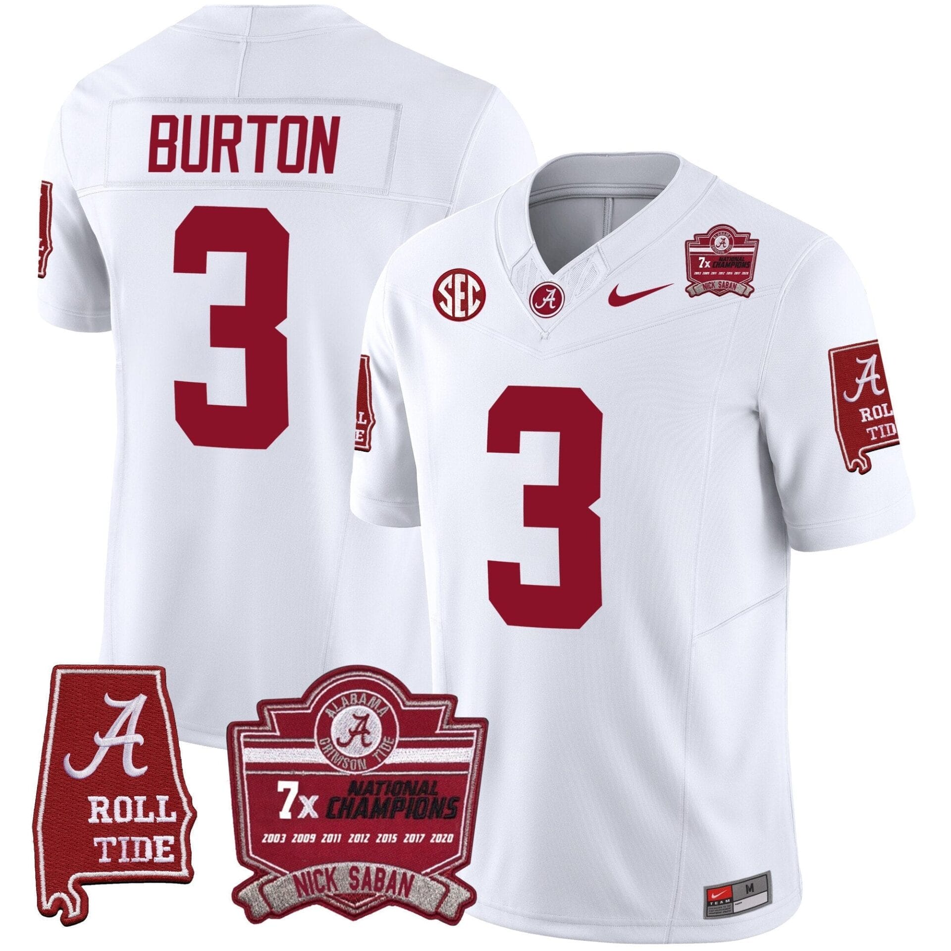 Alabama Crimson Tide Nick Saban 7x Champions Patch Vapor Jersey - All Stitched - Image 36