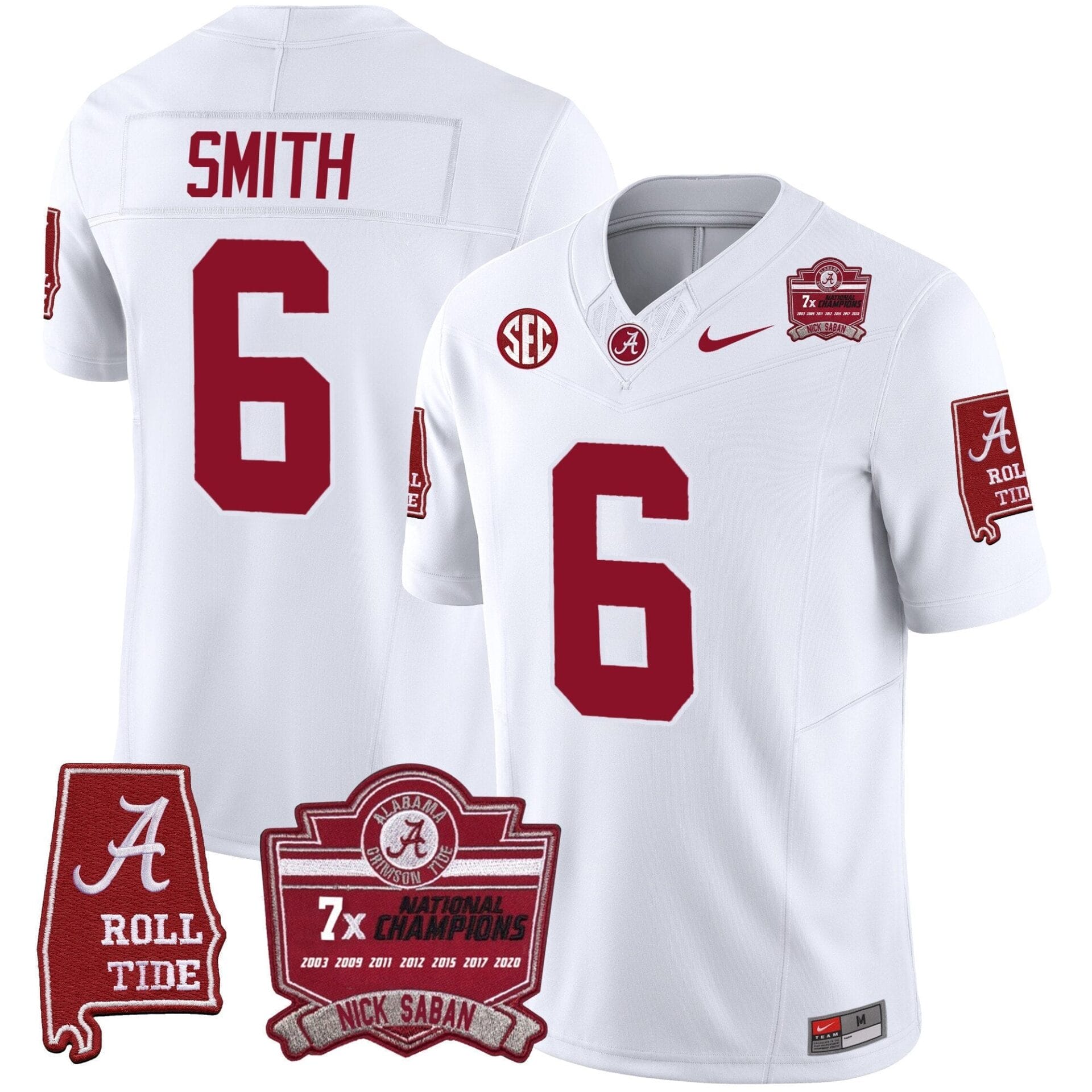 Alabama Crimson Tide Nick Saban 7x Champions Patch Vapor Jersey - All Stitched - Image 38