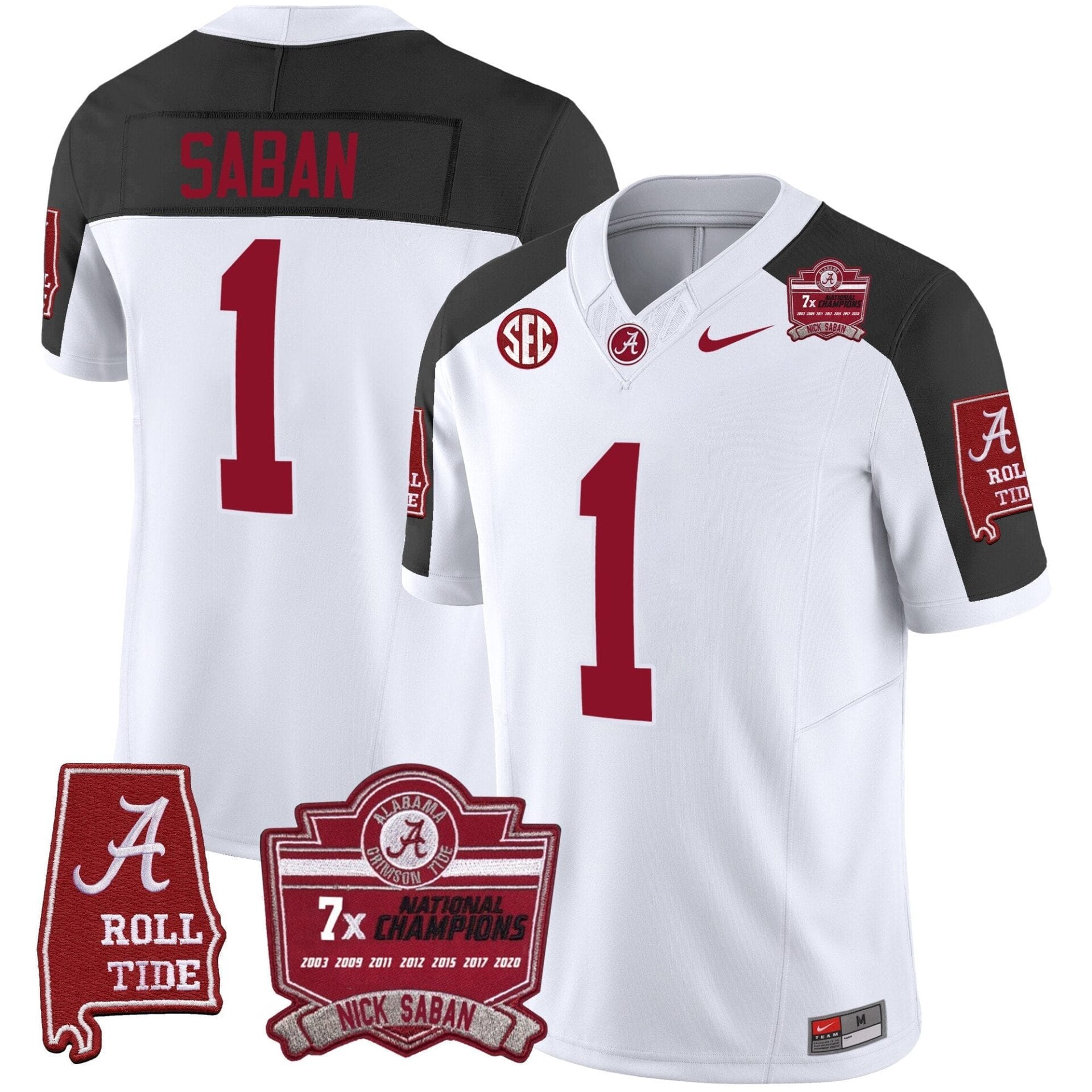 Alabama Crimson Tide Nick Saban 7x Champions Patch Vapor Jersey - All Stitched - Image 41