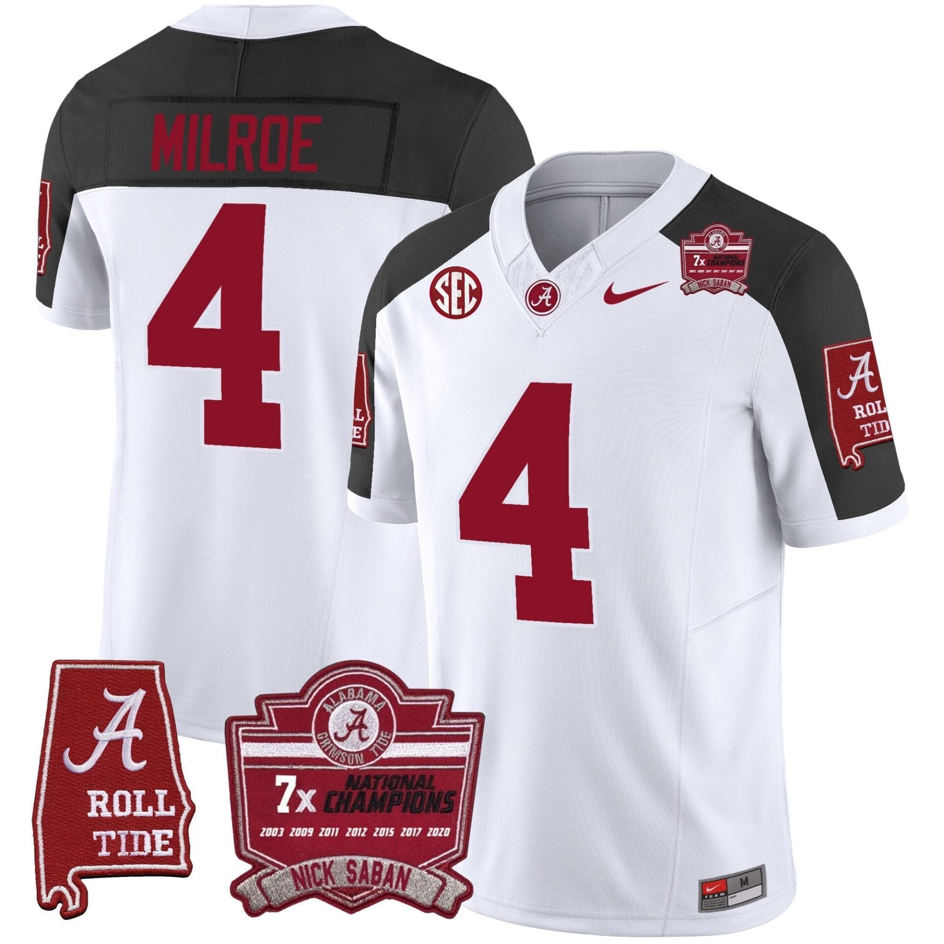 Alabama Crimson Tide Nick Saban 7x Champions Patch Vapor Jersey - All Stitched - Image 42