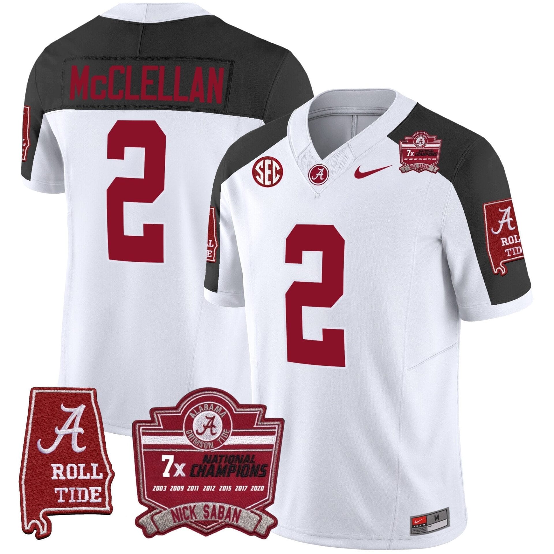 Alabama Crimson Tide Nick Saban 7x Champions Patch Vapor Jersey - All Stitched - Image 43