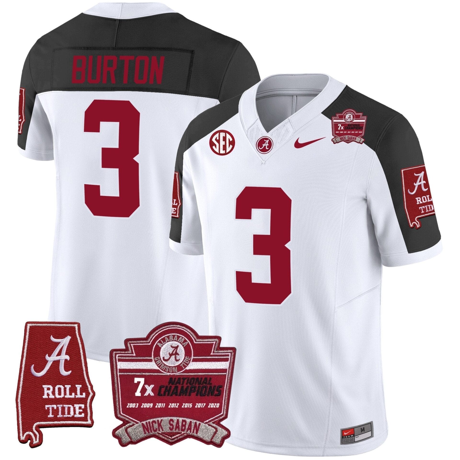 Alabama Crimson Tide Nick Saban 7x Champions Patch Vapor Jersey - All Stitched - Image 44