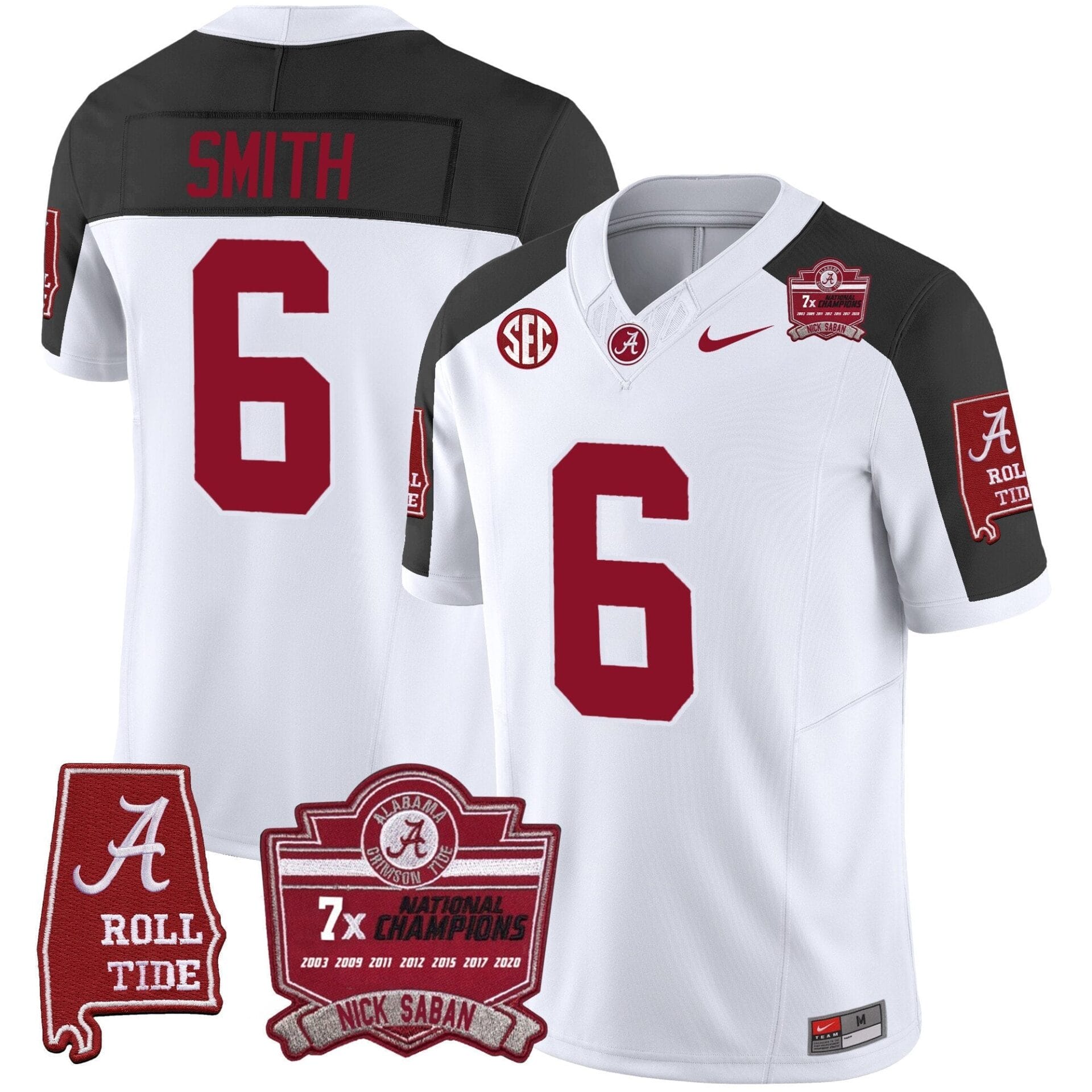 Alabama Crimson Tide Nick Saban 7x Champions Patch Vapor Jersey - All Stitched - Image 46