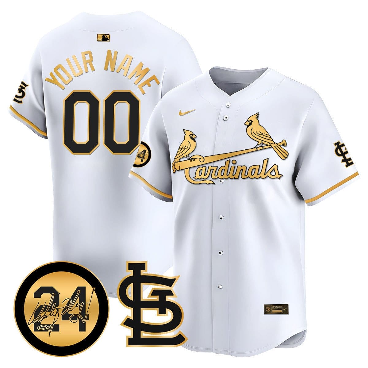St. Louis Cardinals Memorial Vapor Premier Limited Custom Jersey - All Stitched - Image 2